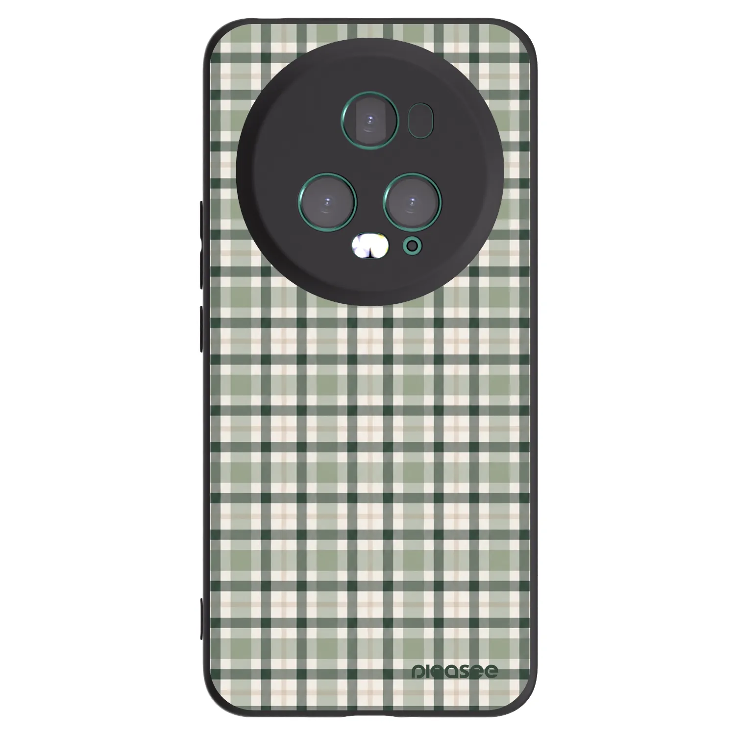 Picasee crna silikonska maskica za Honor Magic5 Pro - Sage Tartan