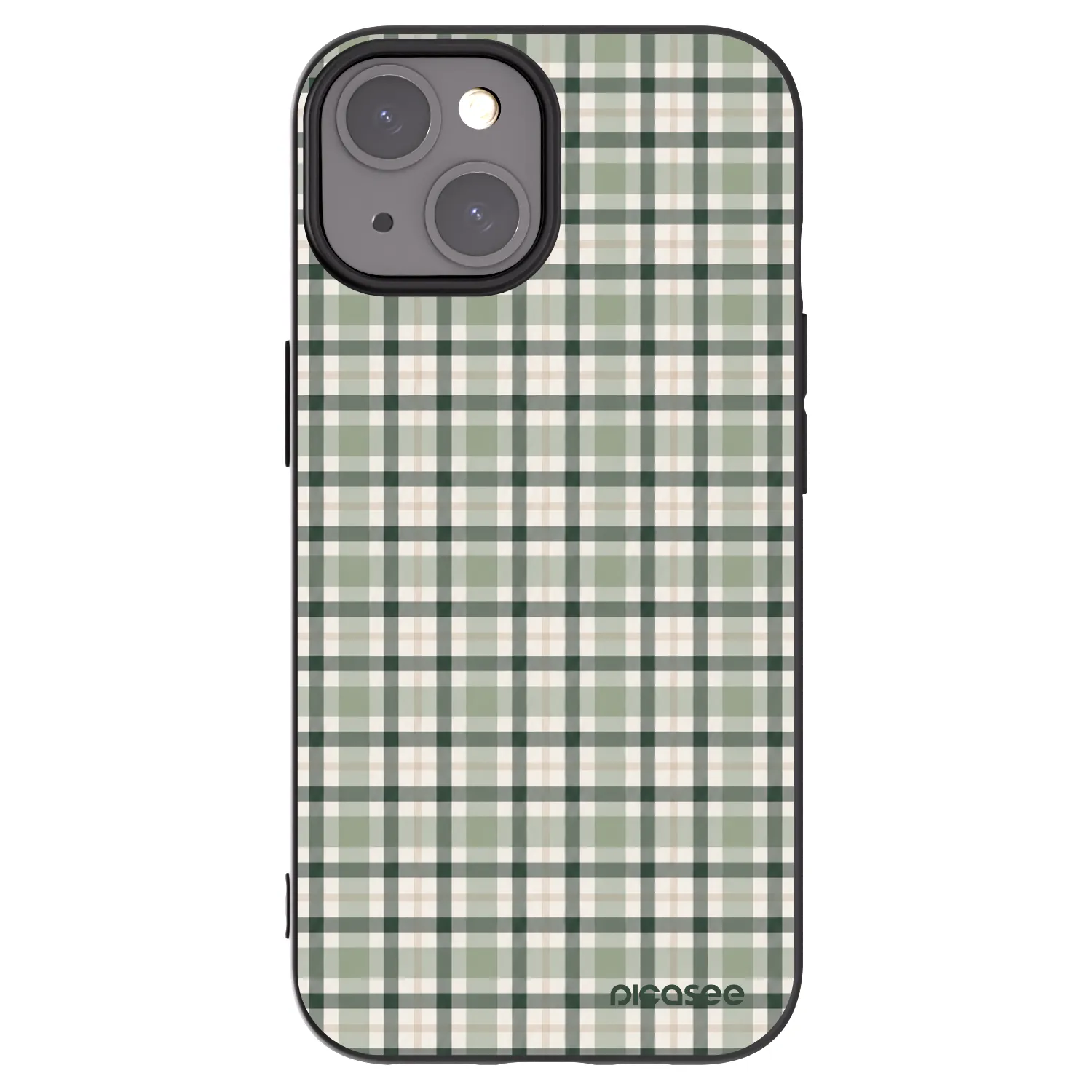 Picasee crna silikonska maskica za Apple iPhone 15 - Sage Tartan