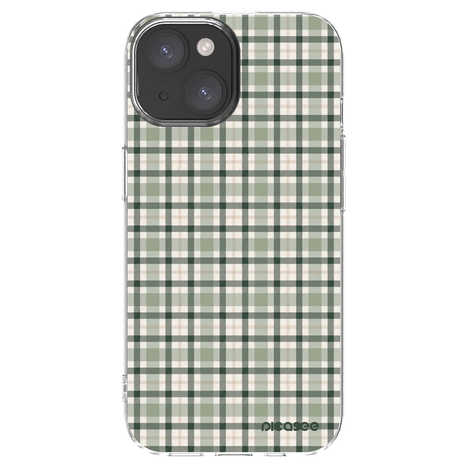 Picasee silikonska prozirna maskica za Apple iPhone 15 - Sage Tartan
