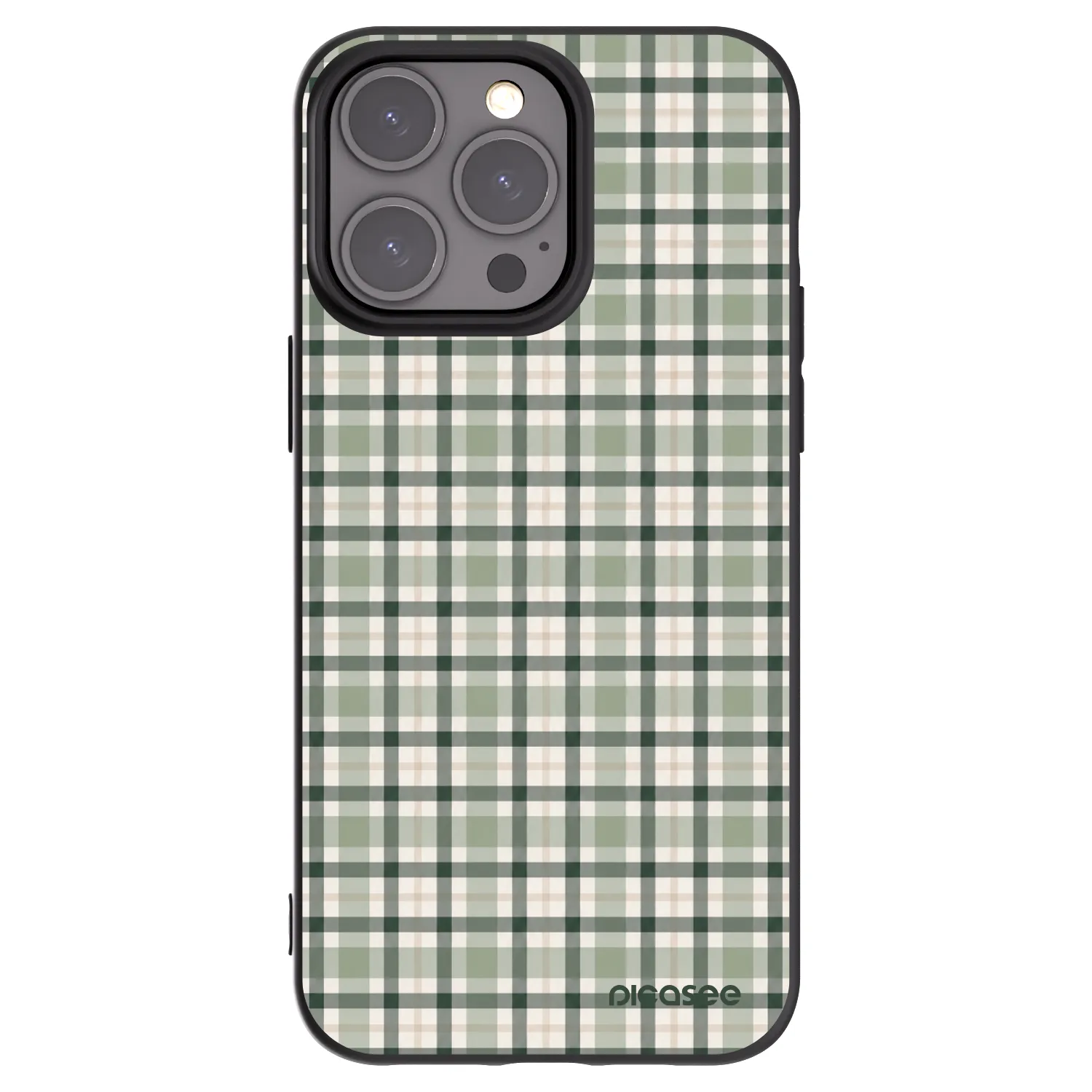 Picasee crna silikonska maskica za Apple iPhone 15 Pro Max - Sage Tartan