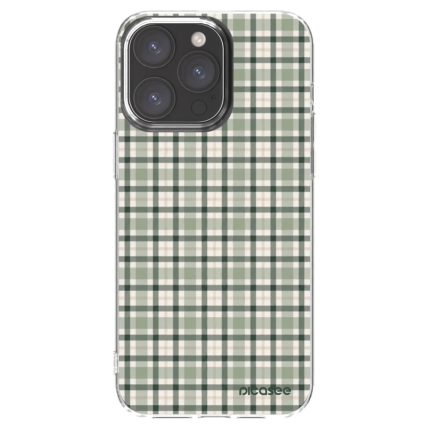 Picasee silikonska prozirna maskica za Apple iPhone 15 Pro Max - Sage Tartan