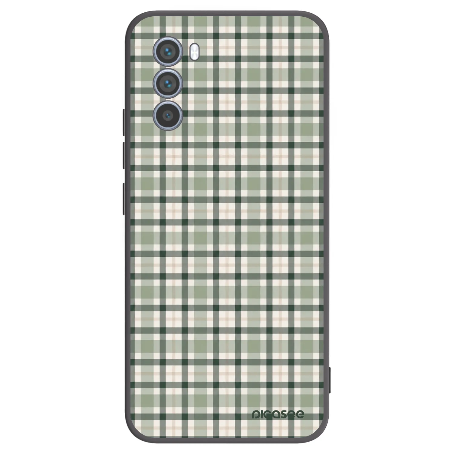 Picasee crna silikonska maskica za Motorola Moto G62 - Sage Tartan