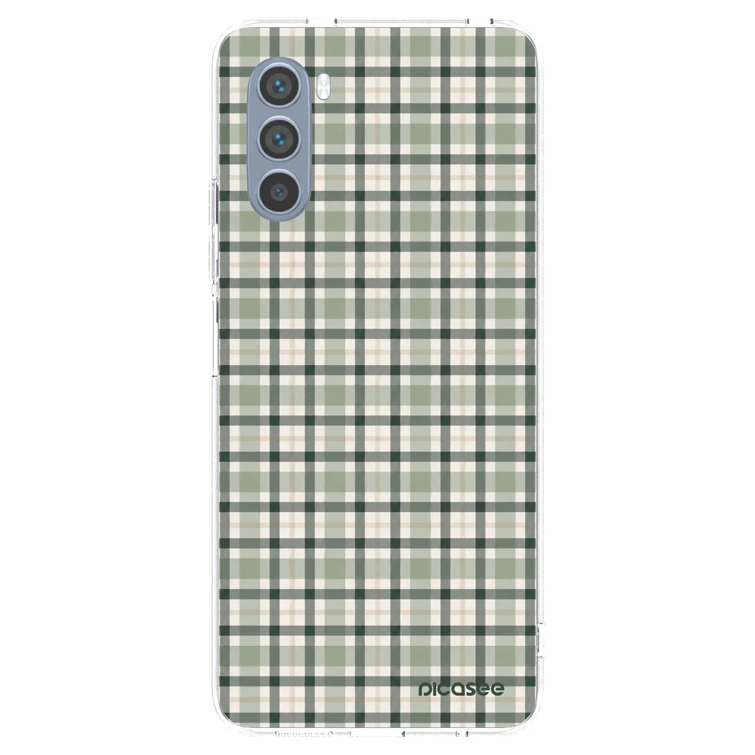 Picasee silikonska prozirna maskica za Motorola Moto G62 - Sage Tartan