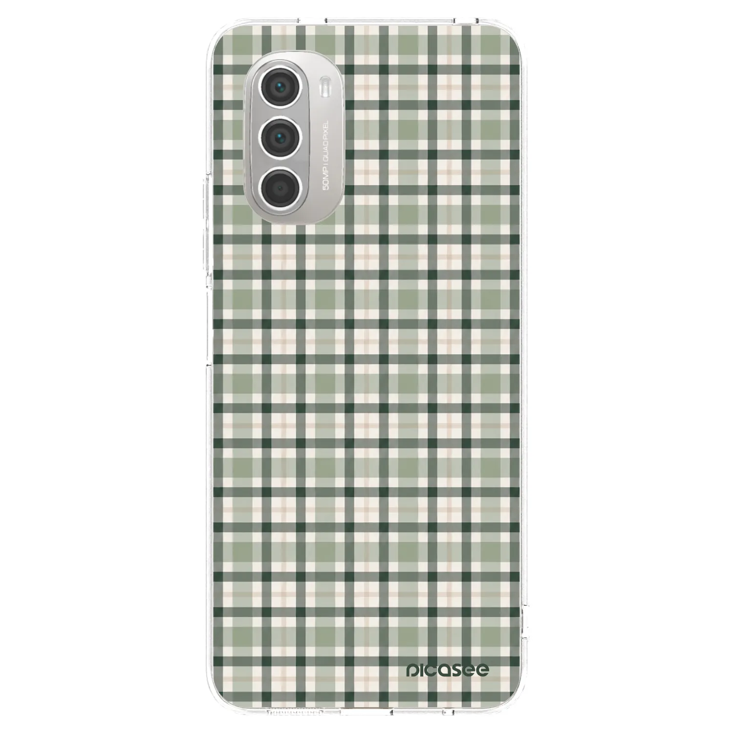 Picasee silikonska prozirna maskica za Motorola Moto G51 - Sage Tartan