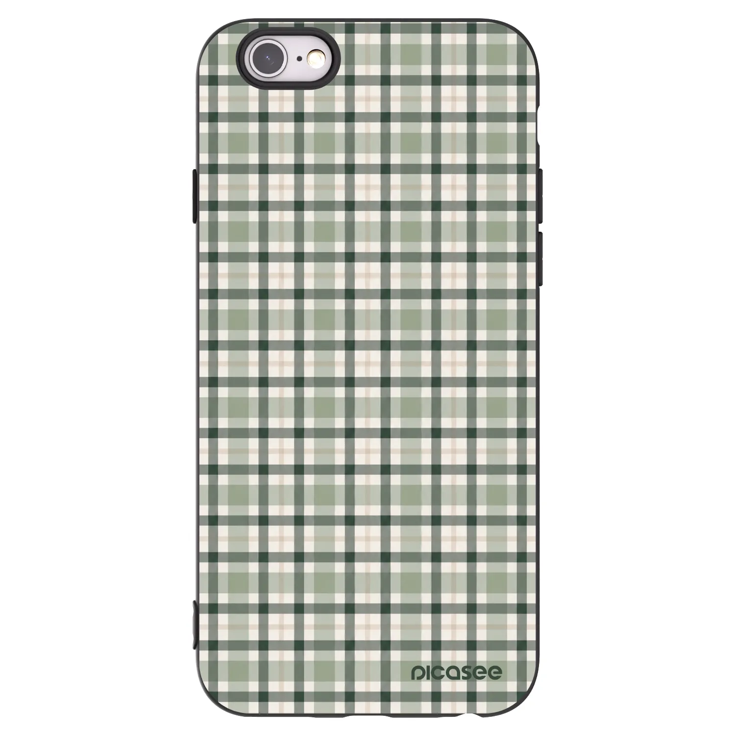Picasee crna silikonska maskica za Apple iPhone 6/6S - Sage Tartan