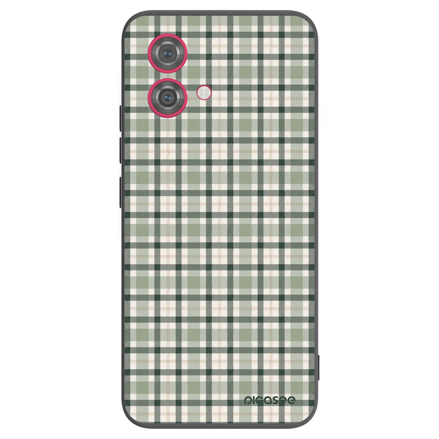 Picasee crna silikonska maskica za Motorola Moto G84 5G - Sage Tartan
