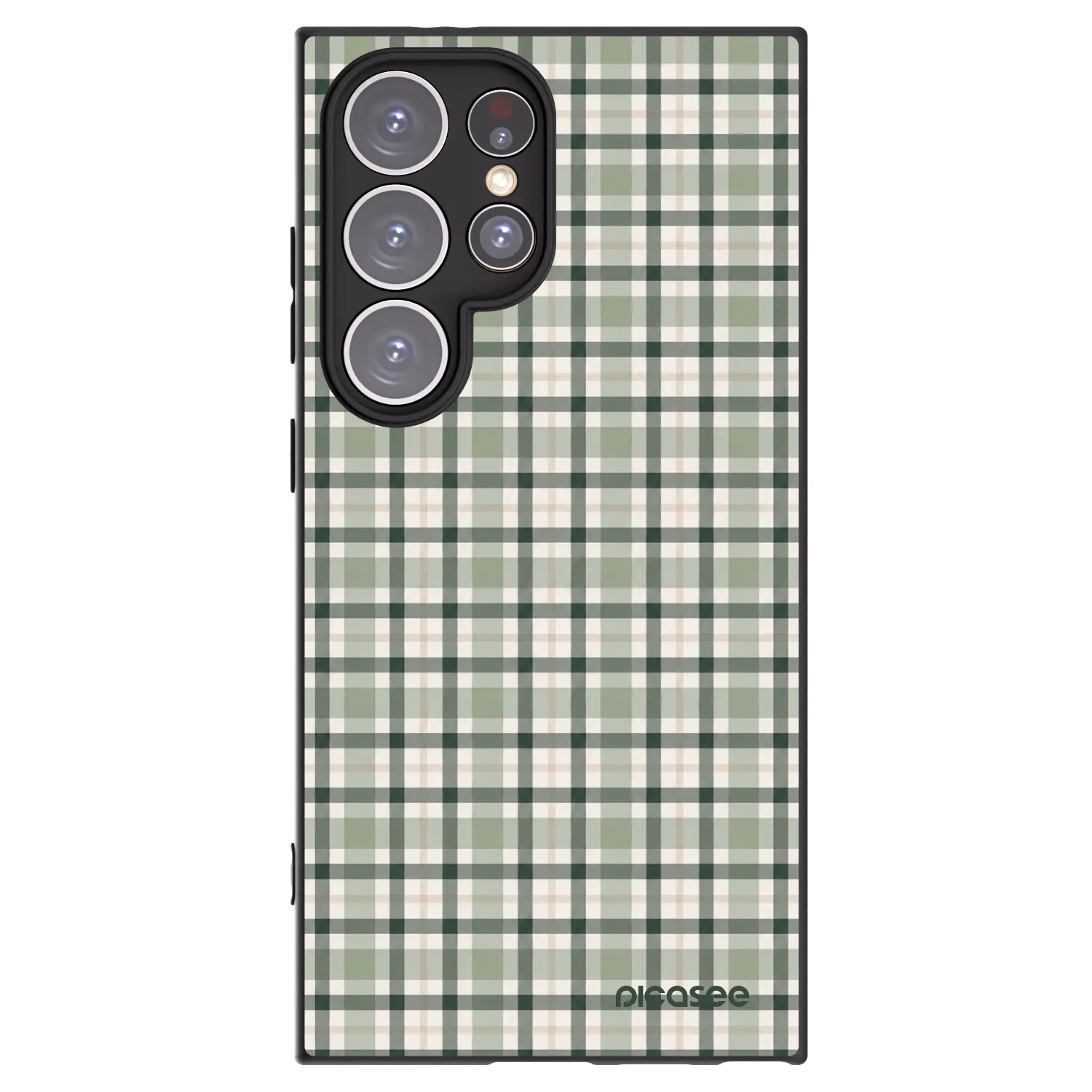 Picasee crna silikonska maskica za Samsung Galaxy S24 Ultra S928B 5G - Sage Tartan