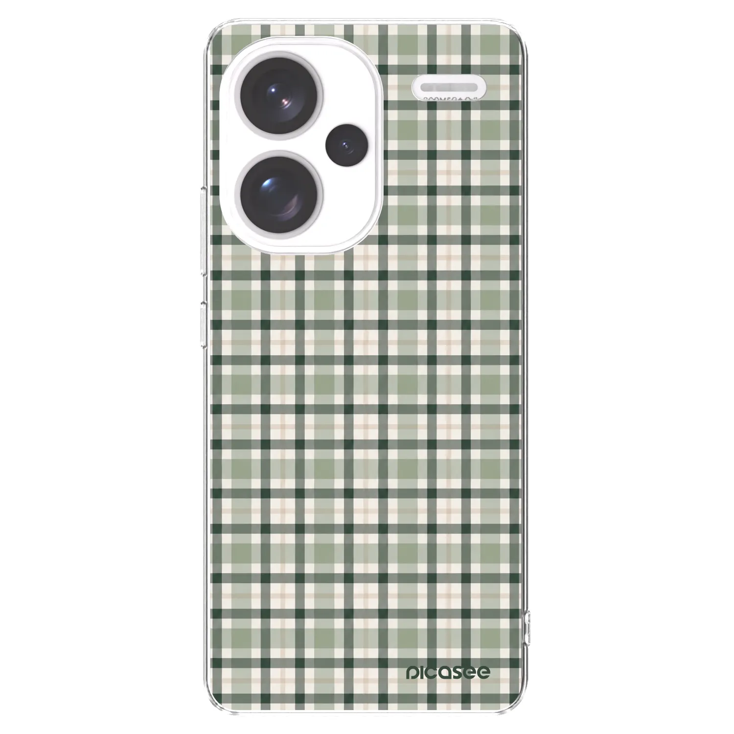 Picasee silikonska prozirna maskica za Xiaomi Redmi Note 13 Pro+ 5G - Sage Tartan