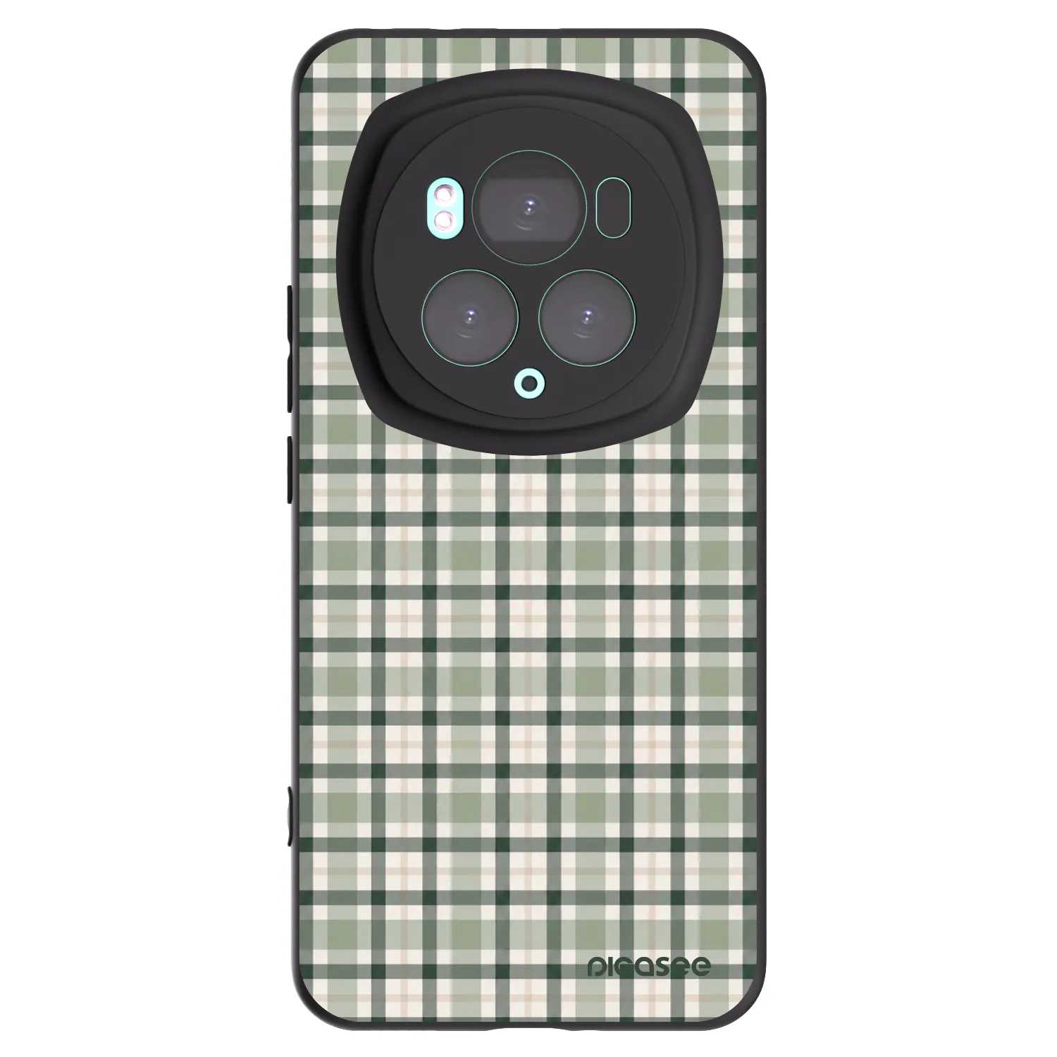 Picasee crna silikonska maskica za Honor Magic6 Pro - Sage Tartan