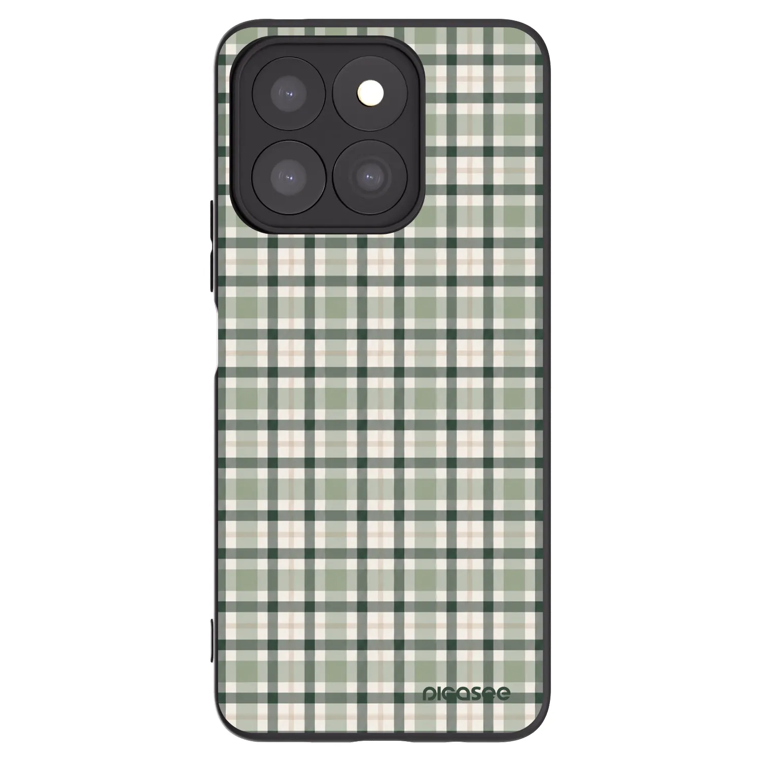 Picasee crna silikonska maskica za Honor X8b - Sage Tartan