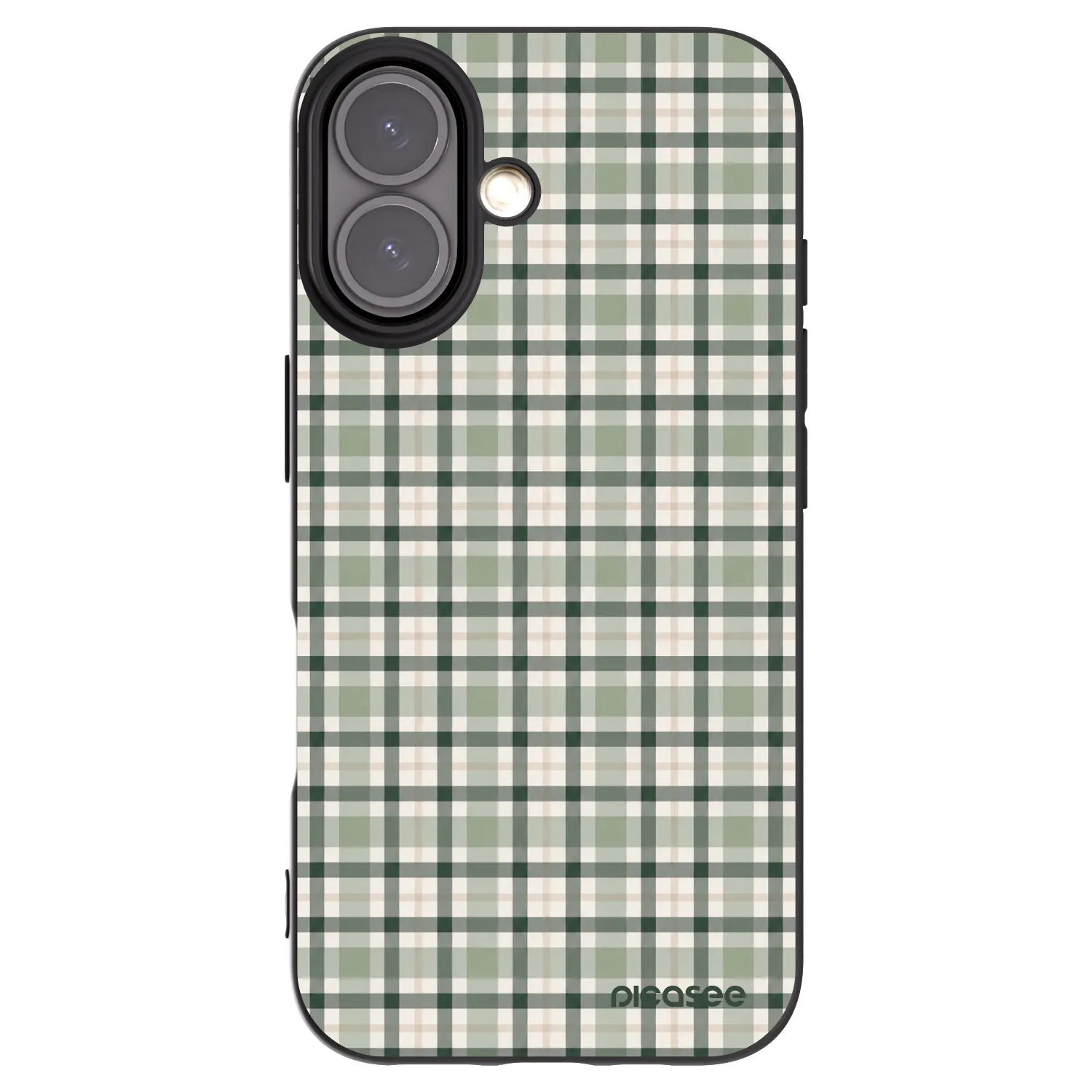 Picasee crna silikonska maskica za Apple iPhone 16 - Sage Tartan