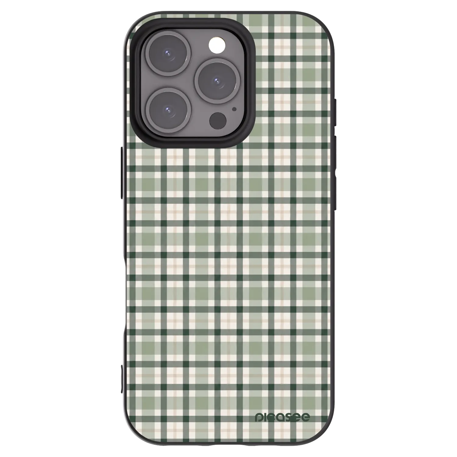 Picasee crna silikonska maskica za Apple iPhone 16 Pro - Sage Tartan