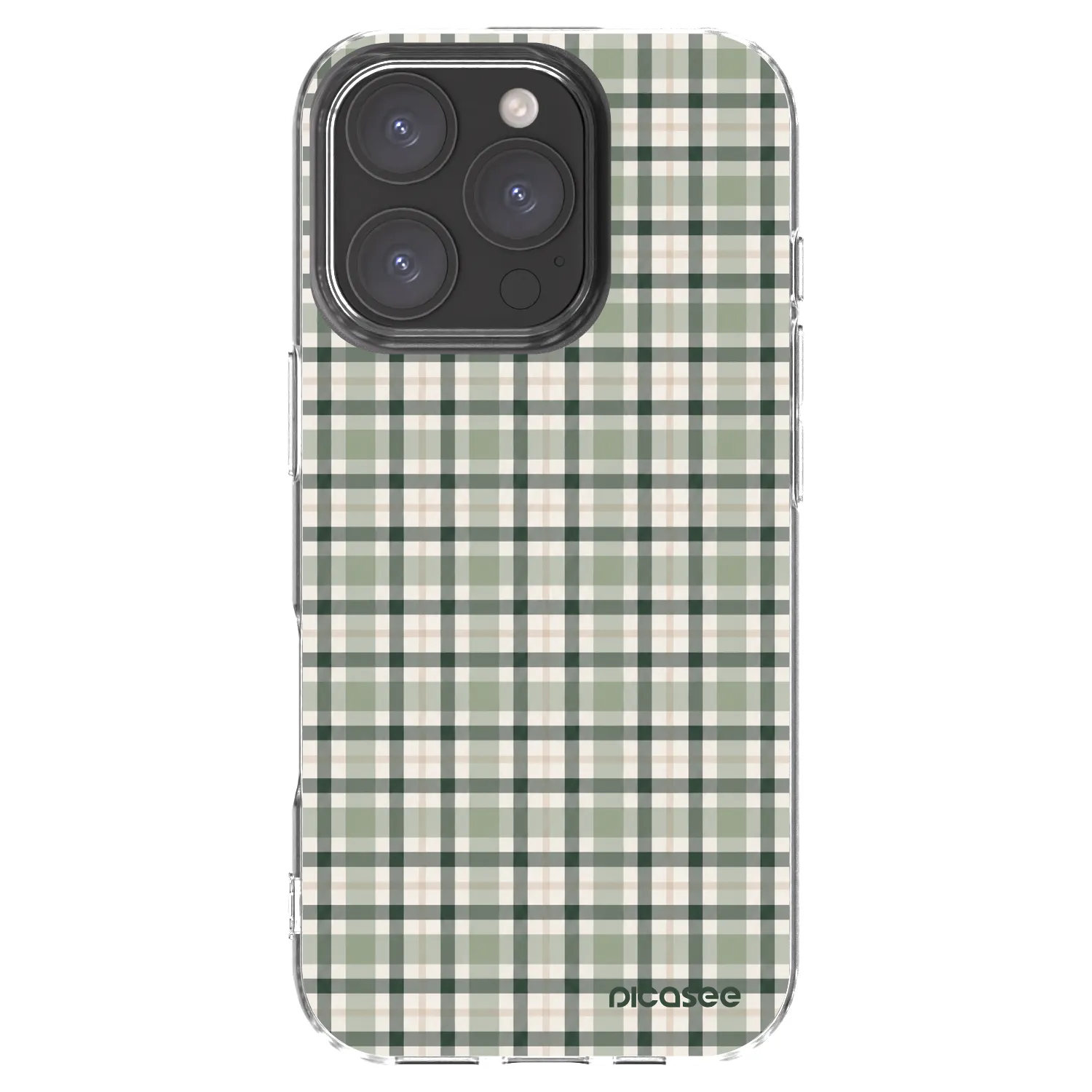 Picasee silikonska prozirna maskica za Apple iPhone 16 Pro - Sage Tartan