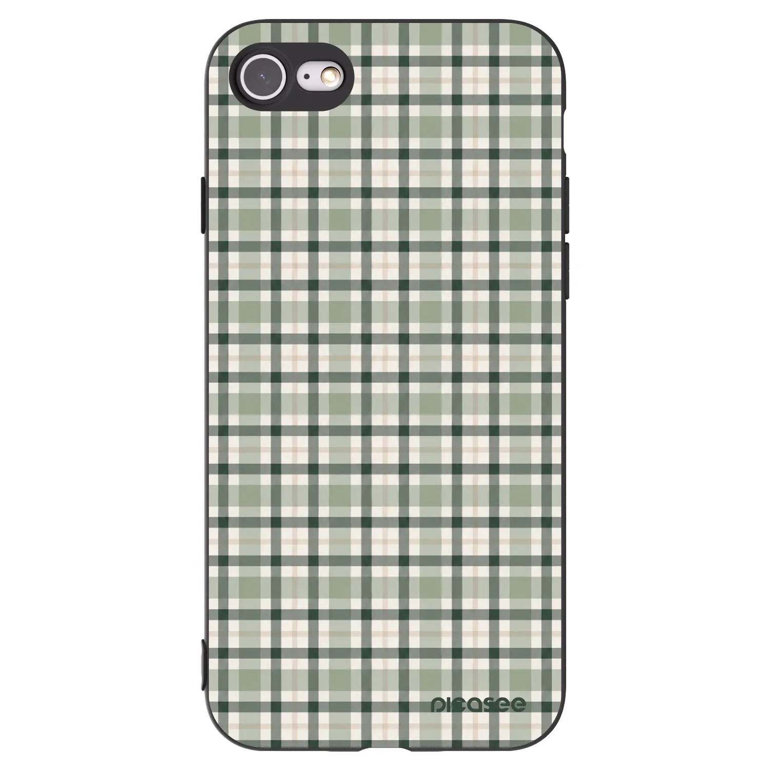 Picasee crna silikonska maskica za Apple iPhone 8 - Sage Tartan
