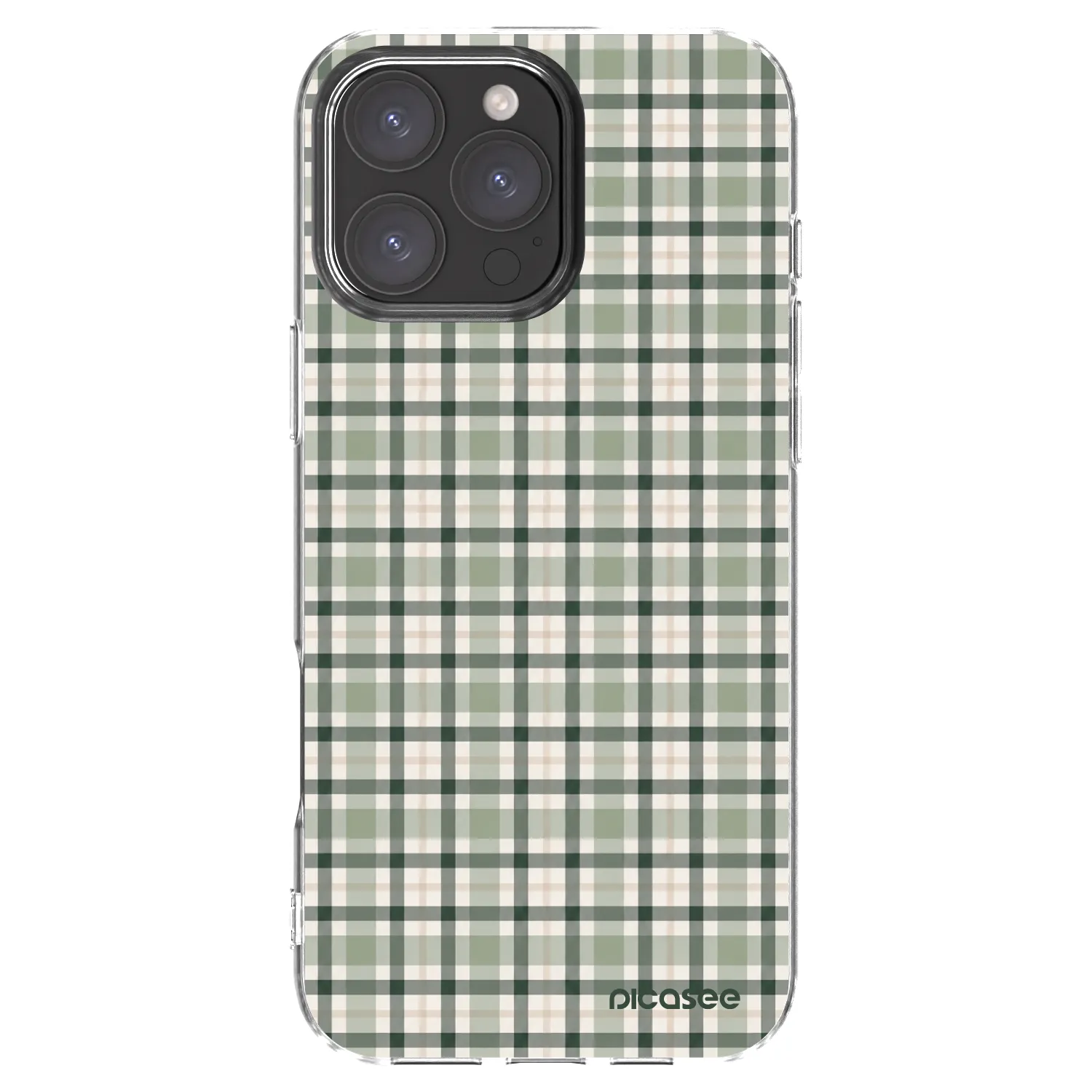 Picasee silikonska prozirna maskica za Apple iPhone 16 Pro Max - Sage Tartan