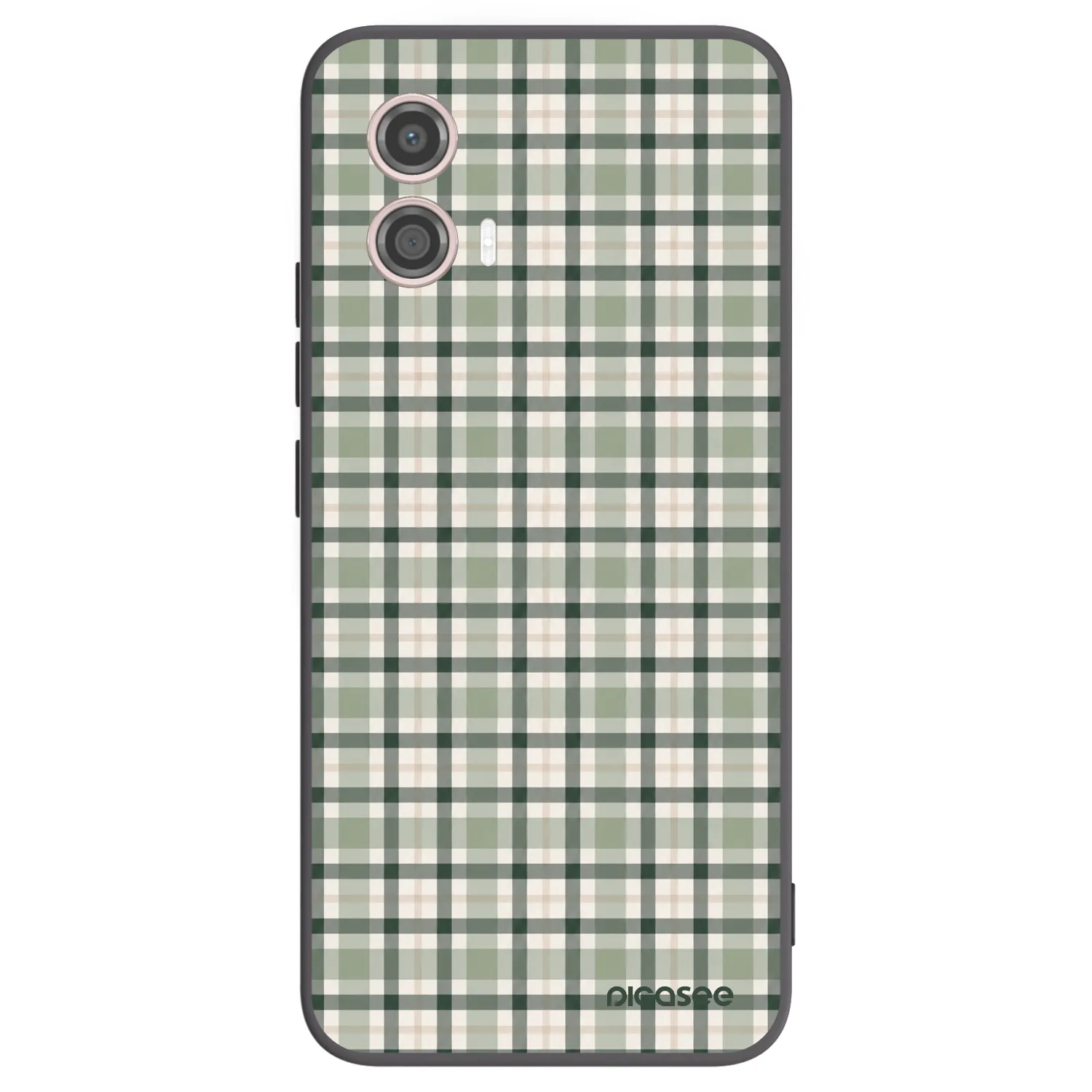 Picasee crna silikonska maskica za Motorola Moto G53 5G - Sage Tartan