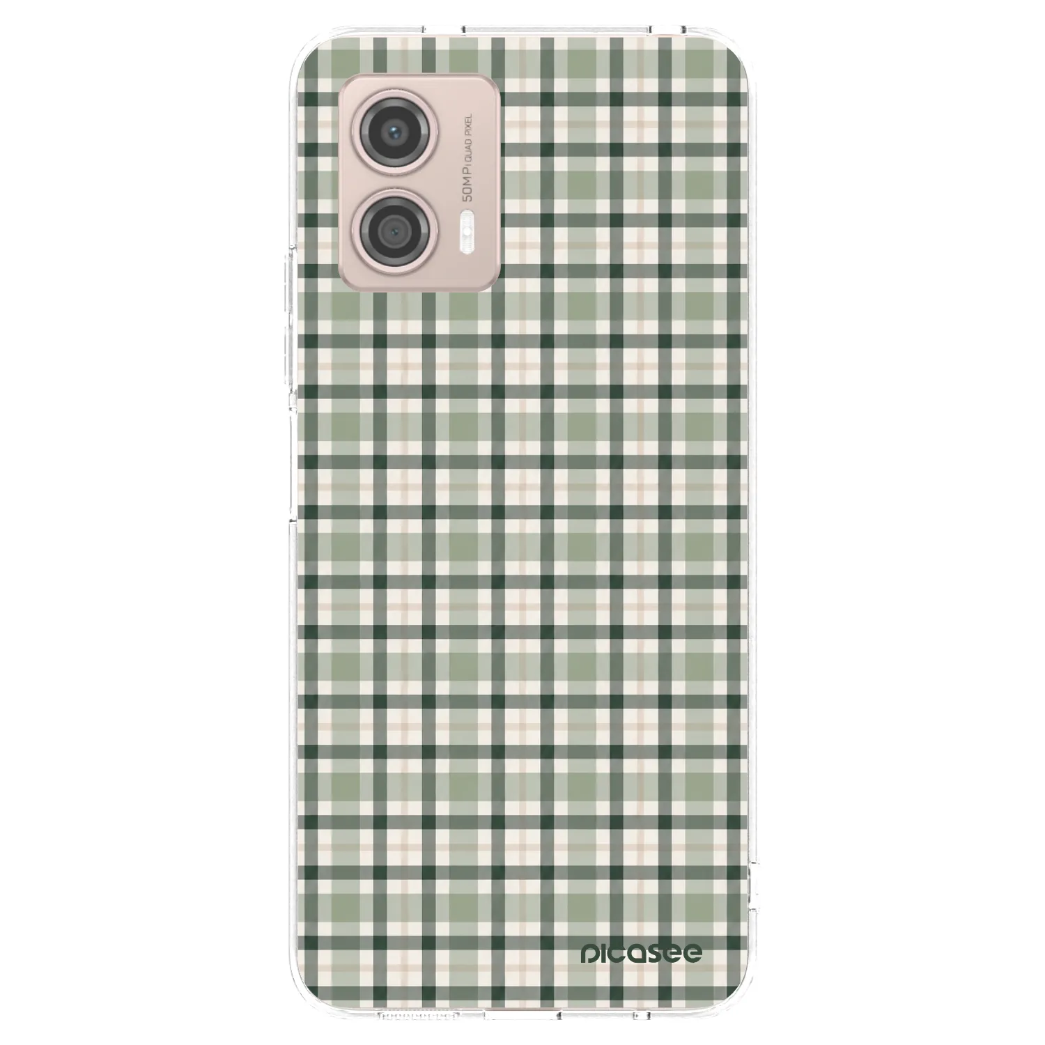 Picasee silikonska prozirna maskica za Motorola Moto G53 5G - Sage Tartan