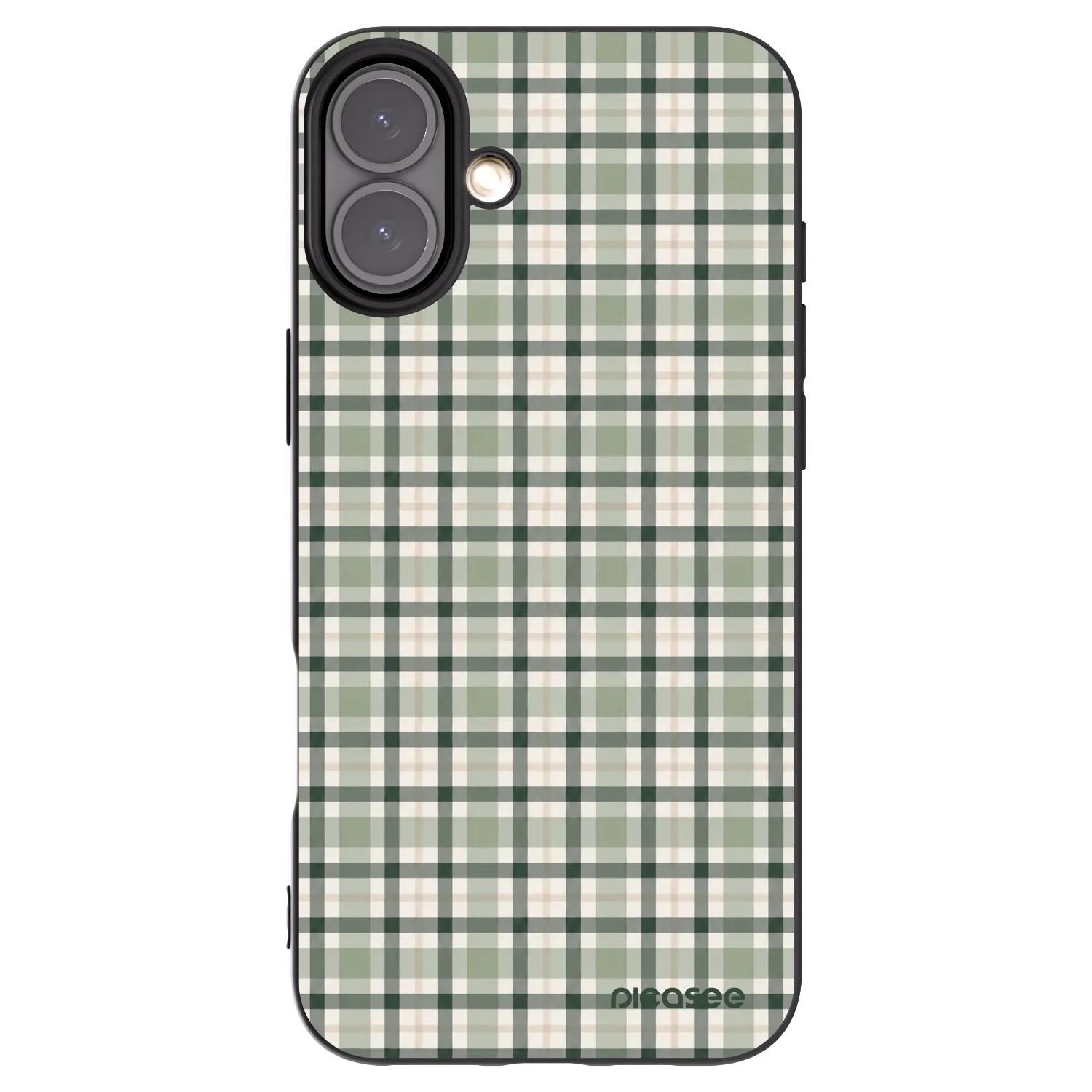 Picasee crna silikonska maskica za Apple iPhone 16 Plus - Sage Tartan