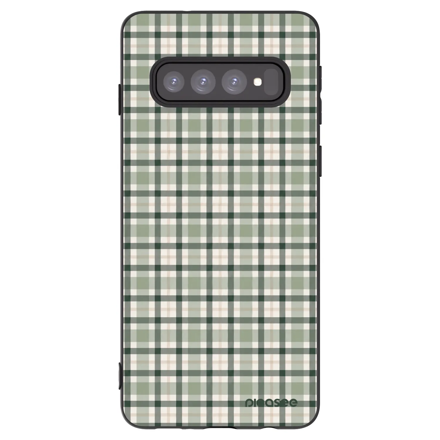 Picasee crna silikonska maskica za Samsung Galaxy S10 G973 - Sage Tartan