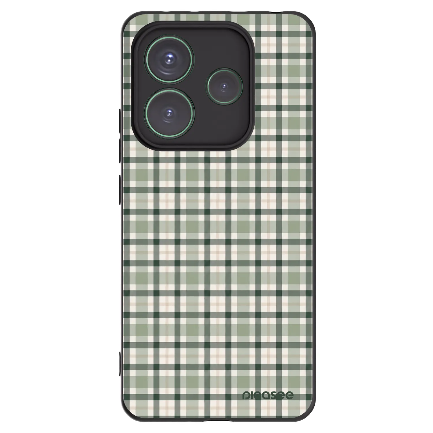 Picasee crna silikonska maskica za Xiaomi Redmi Note 14 5G - Sage Tartan