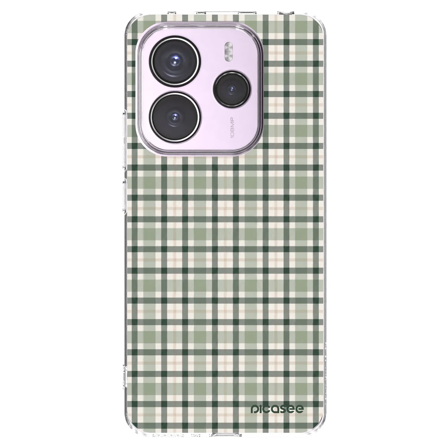 Picasee silikonska prozirna maskica za Xiaomi Redmi Note 14 5G - Sage Tartan