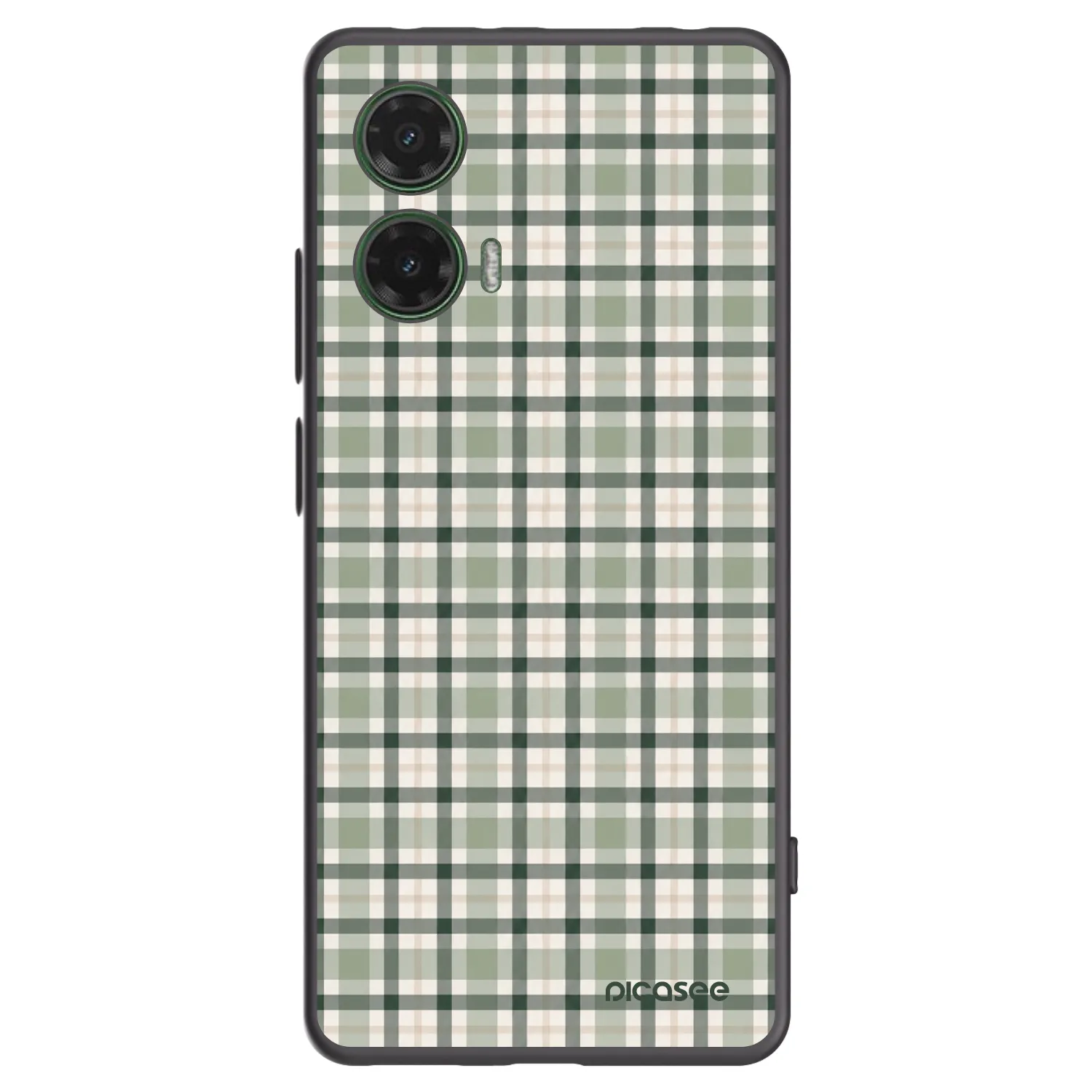 Picasee crna silikonska maskica za Motorola Moto G35 5G - Sage Tartan