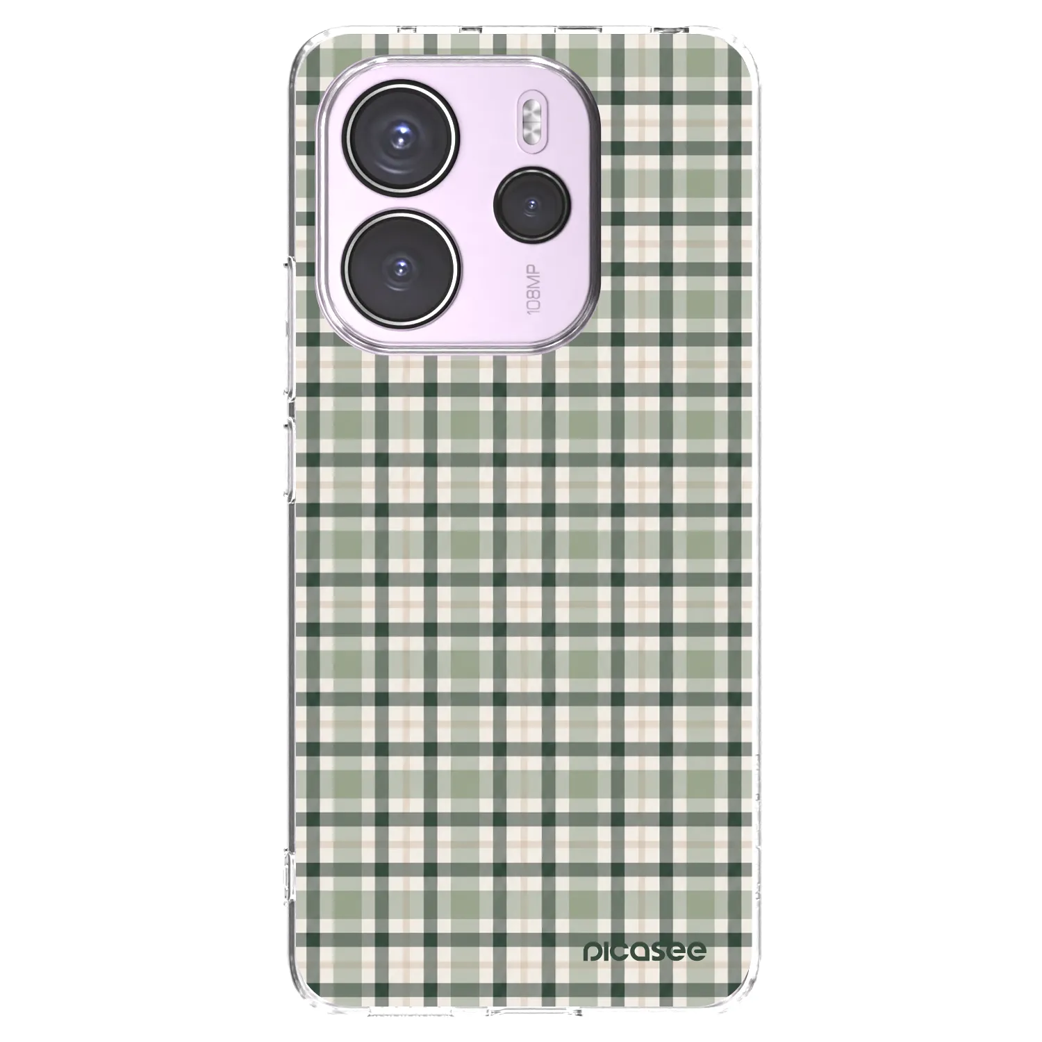 Picasee silikonska prozirna maskica za Xiaomi Redmi Note 14 4G - Sage Tartan