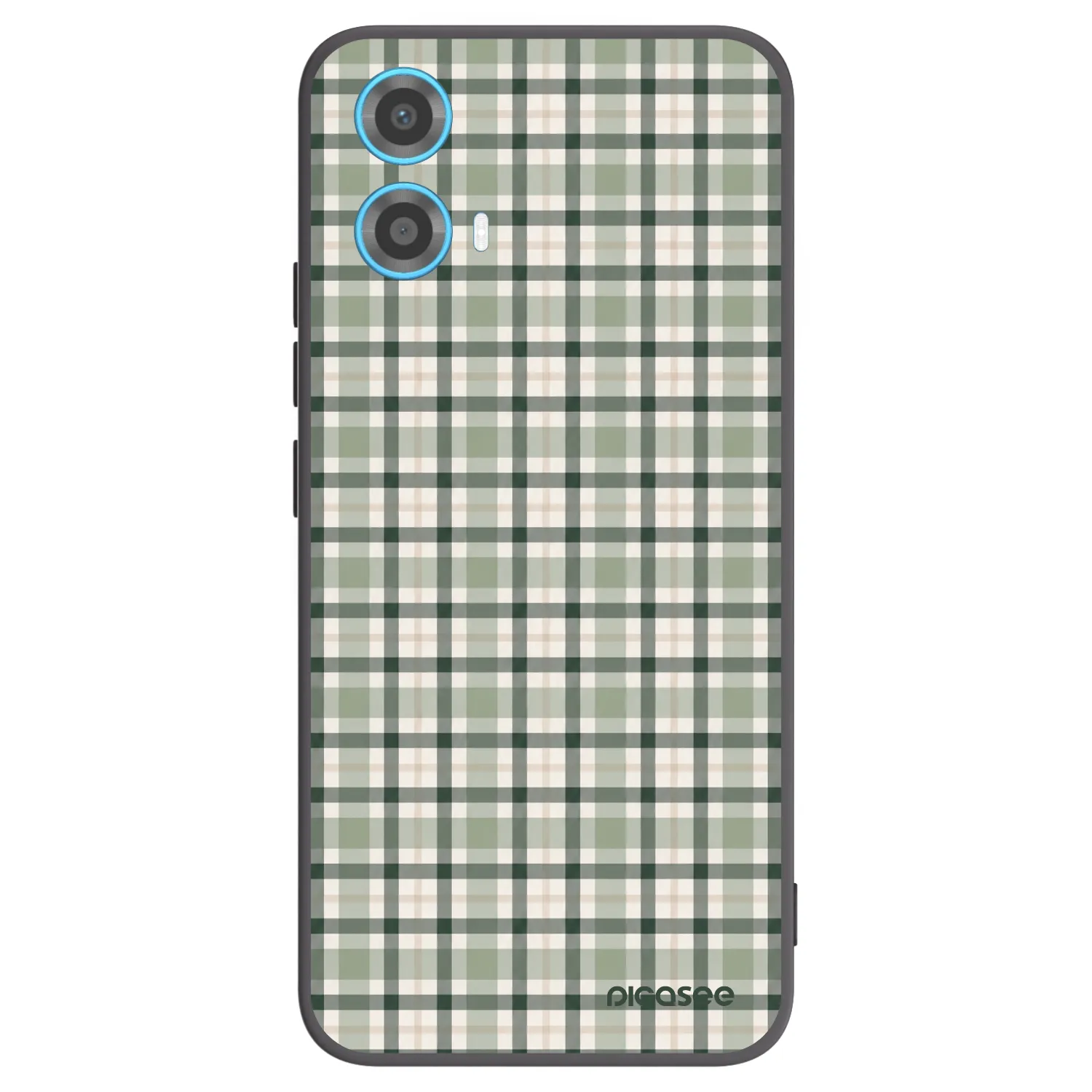 Picasee crna silikonska maskica za Motorola Moto G34 5G - Sage Tartan