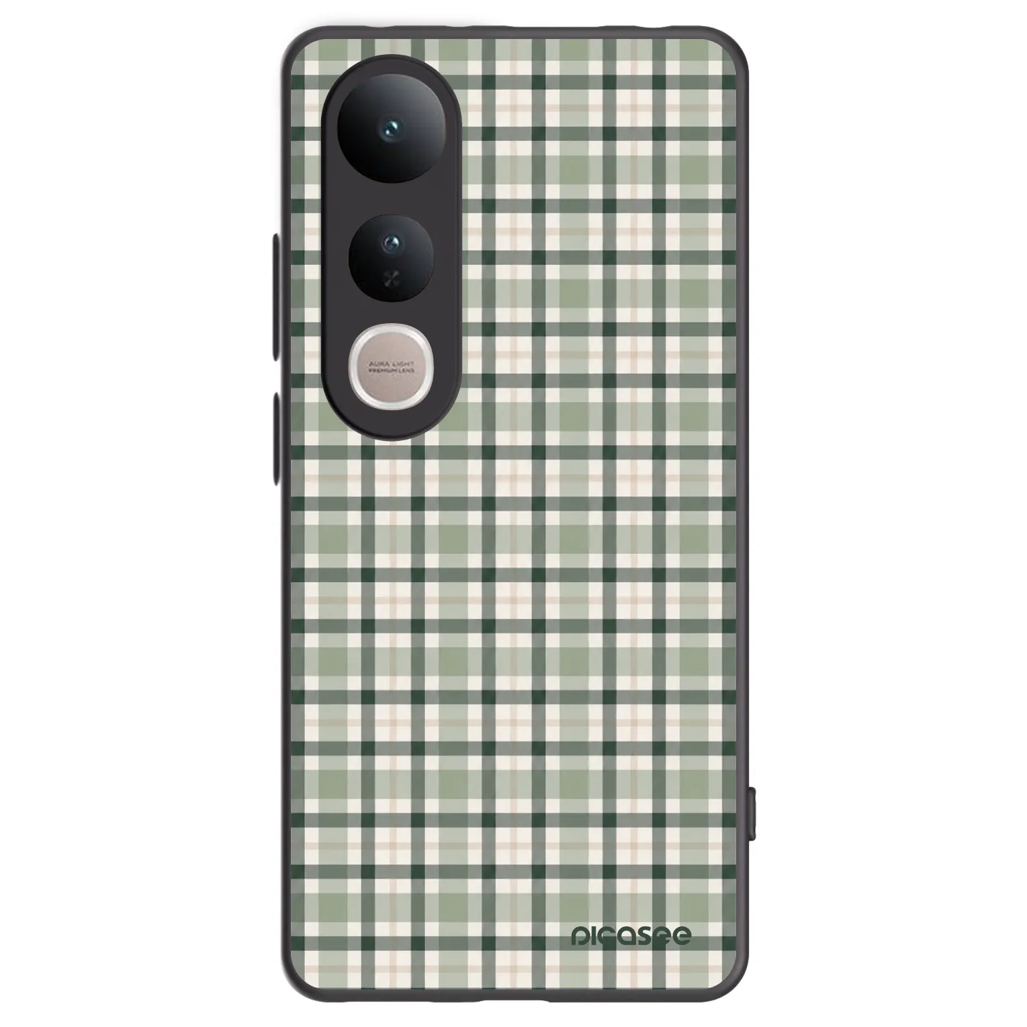Picasee crna silikonska maskica za Vivo V50 Lite 5G - Sage Tartan