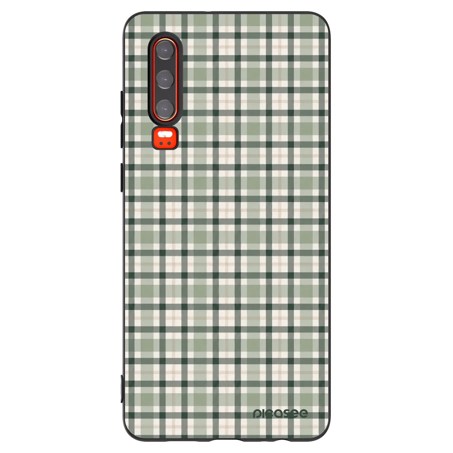 Picasee crna silikonska maskica za Huawei P30 - Sage Tartan