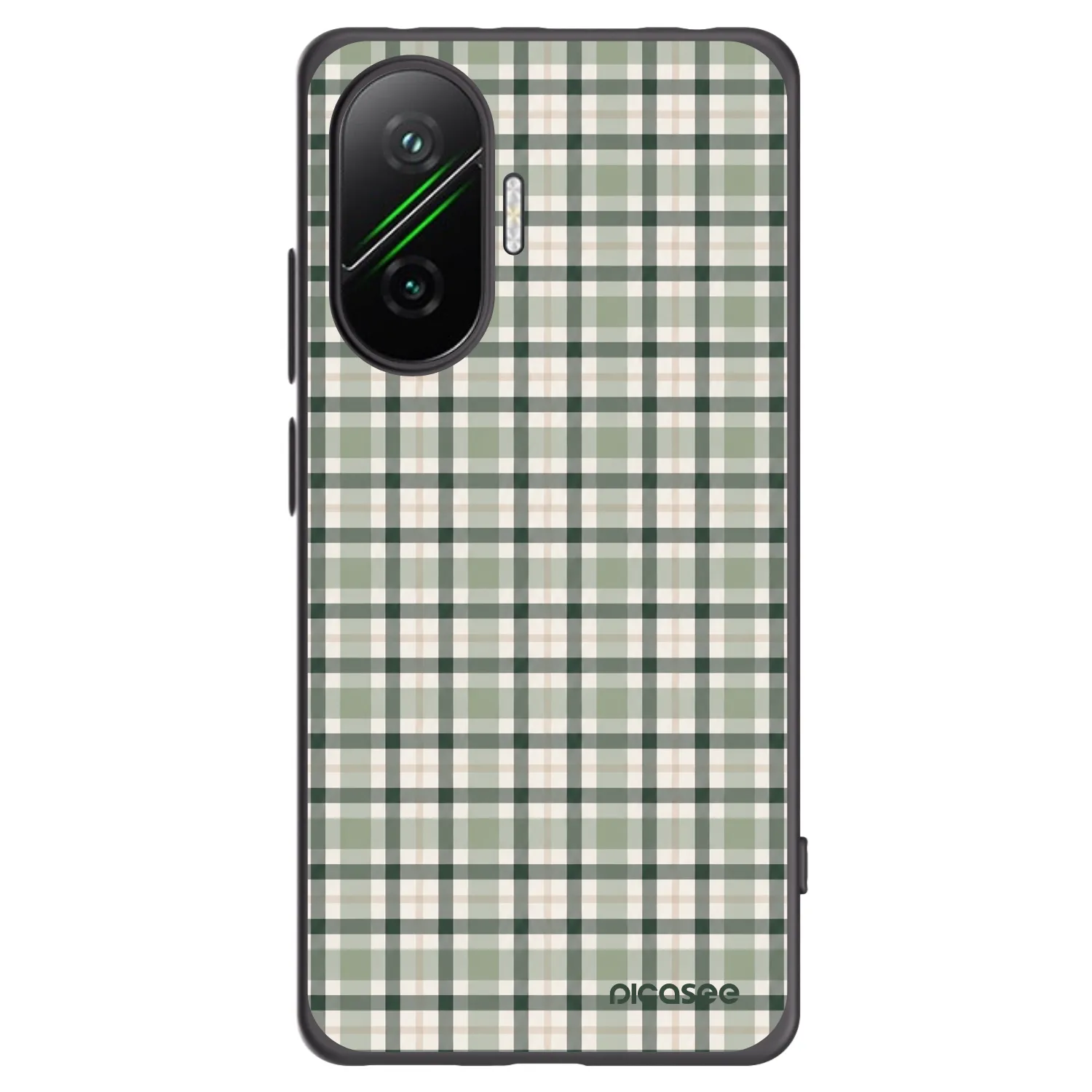 Picasee crna silikonska maskica za Xiaomi Poco F7 5G - Sage Tartan