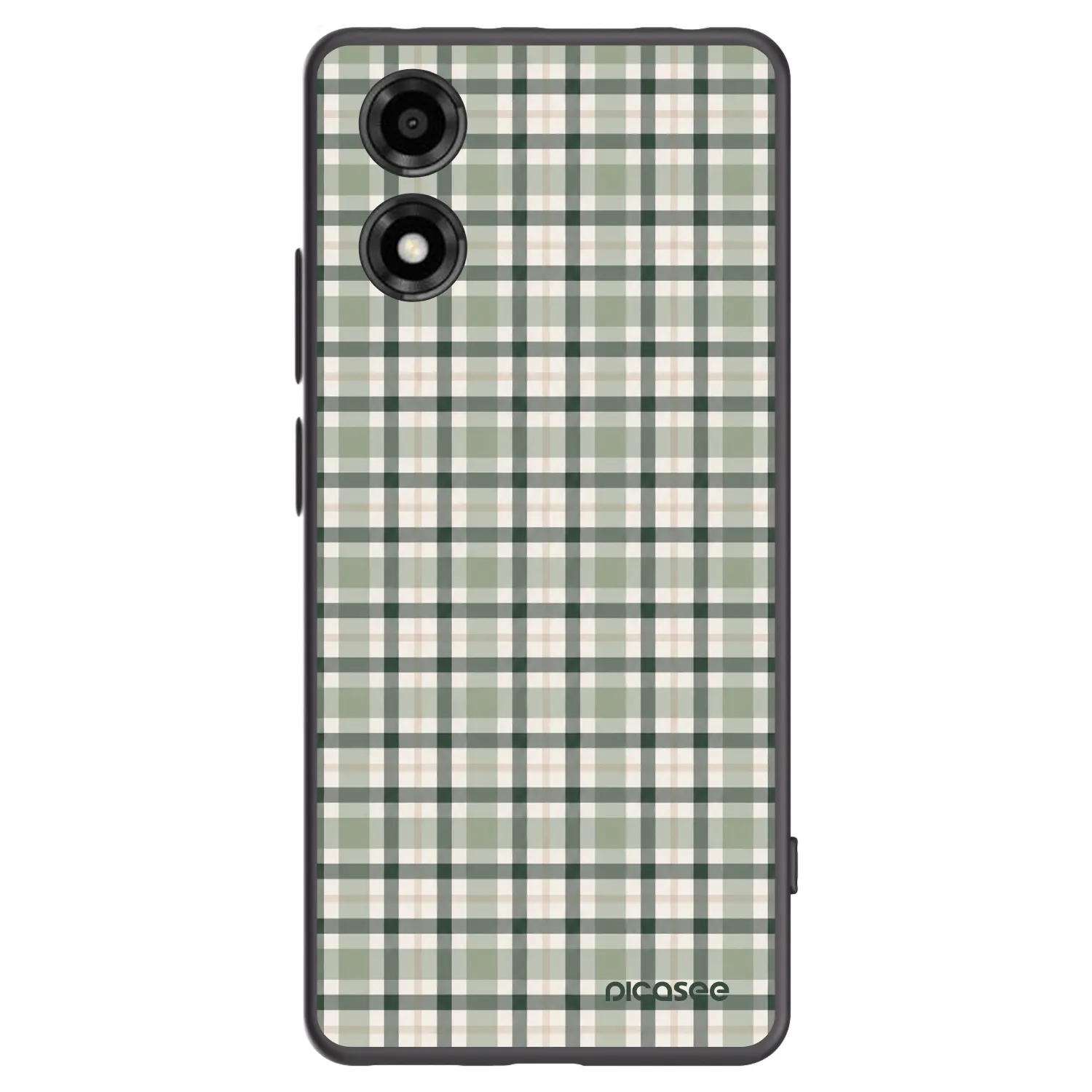 Picasee crna silikonska maskica za Motorola Moto E14 - Sage Tartan