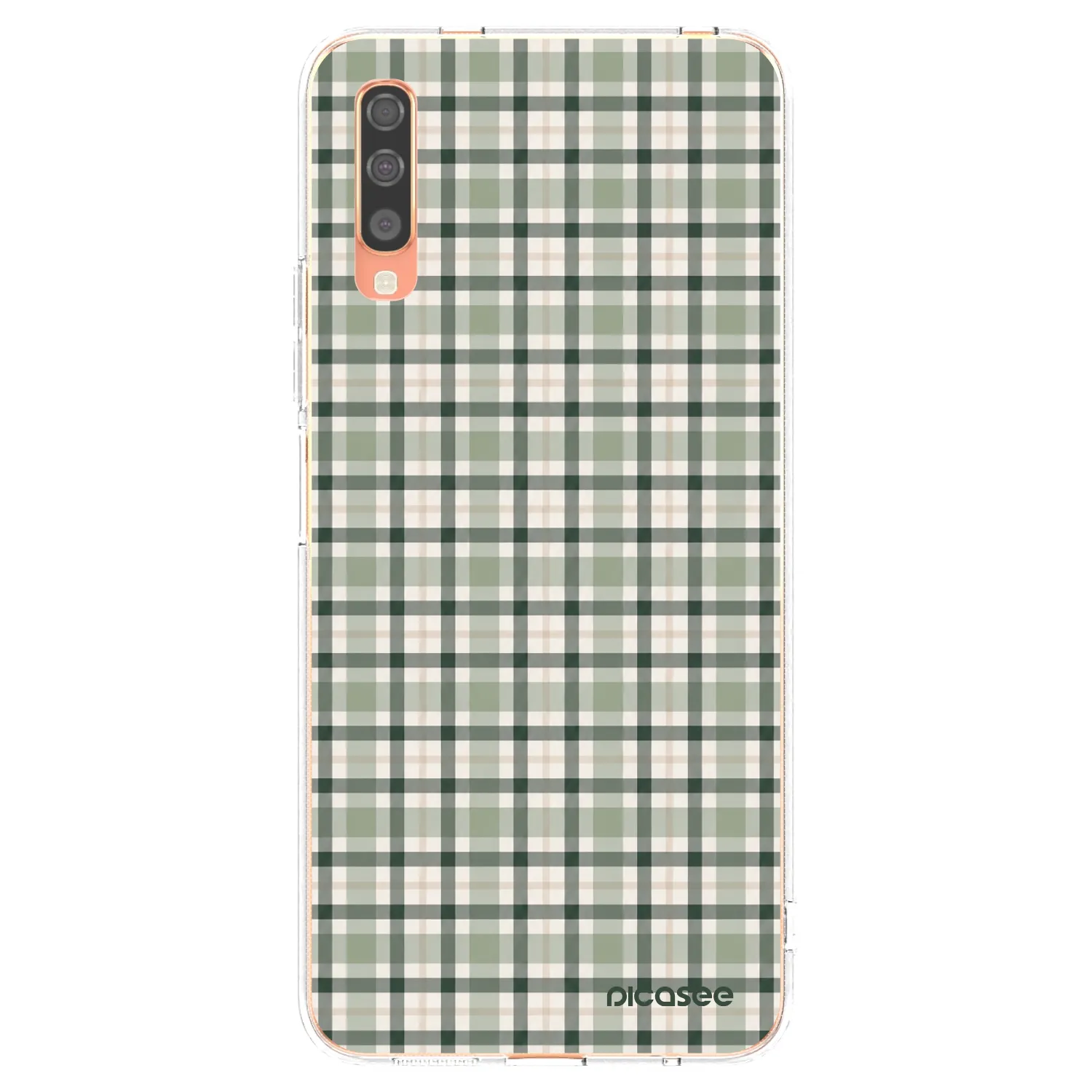 Picasee silikonska prozirna maskica za Samsung Galaxy A70 A705F - Sage Tartan