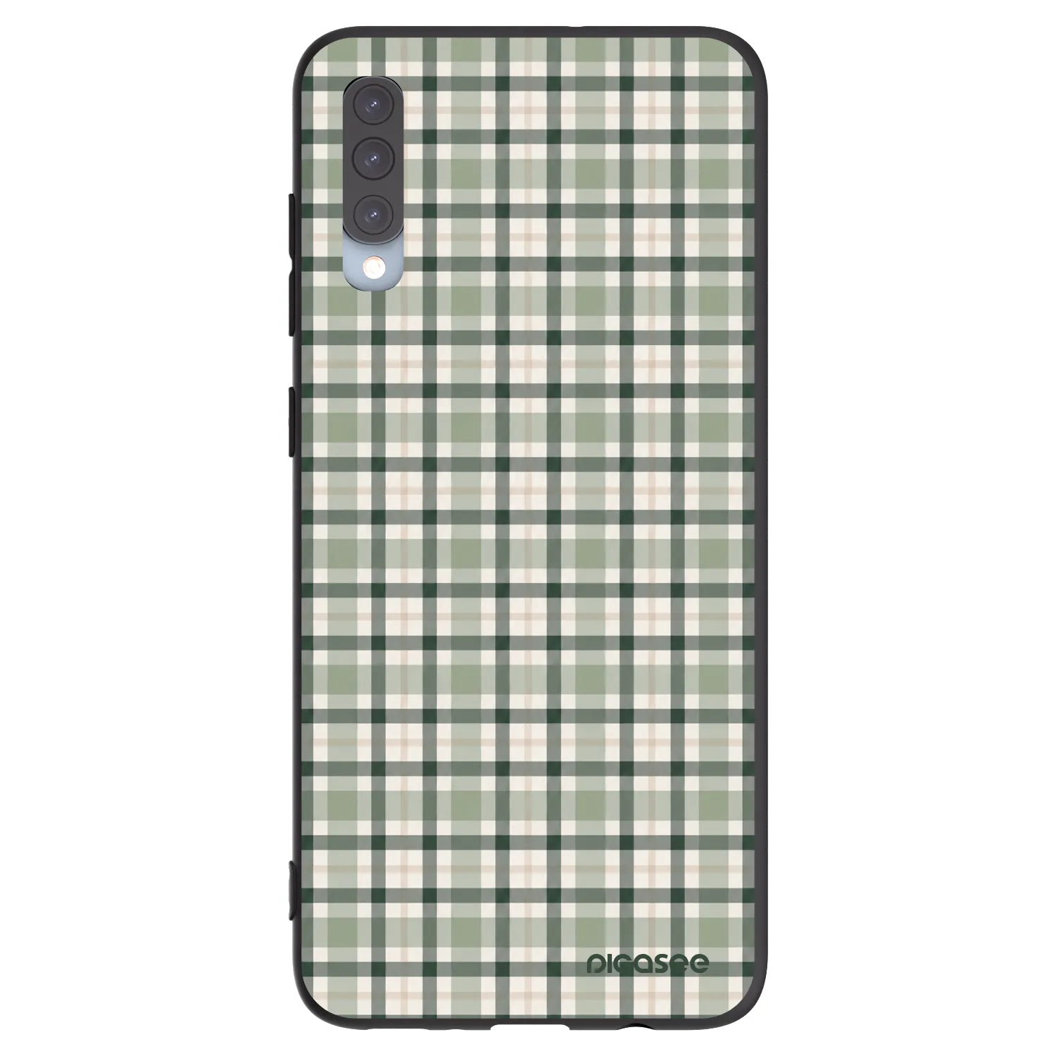 Picasee crna silikonska maskica za Samsung Galaxy A70 A705F - Sage Tartan
