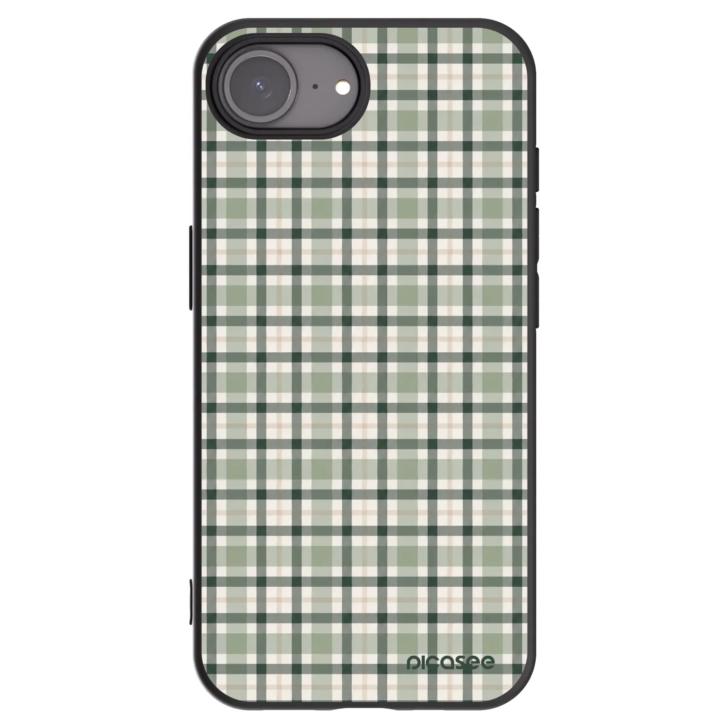 Picasee crna silikonska maskica za Apple iPhone 17e - Sage Tartan