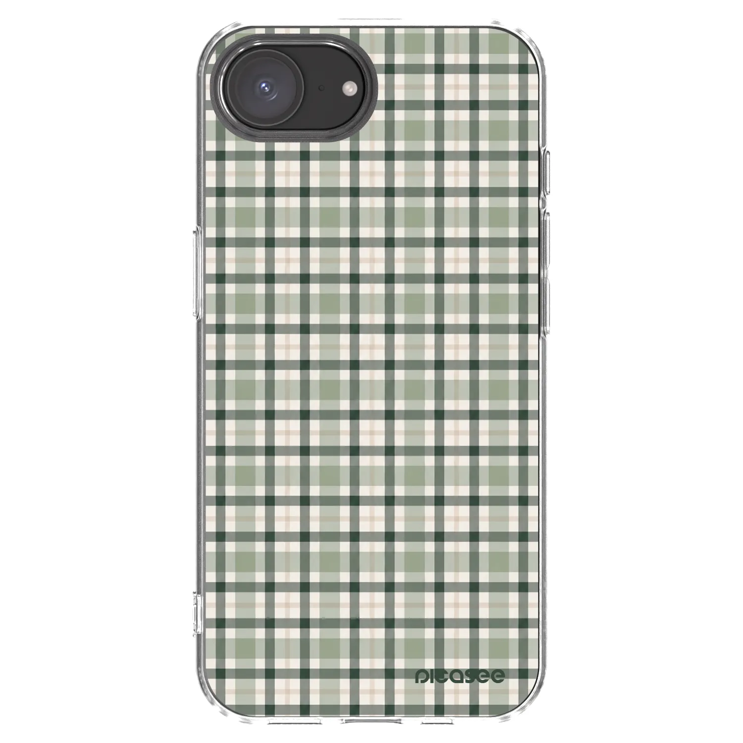 Picasee silikonska prozirna maskica za Apple iPhone 17e - Sage Tartan