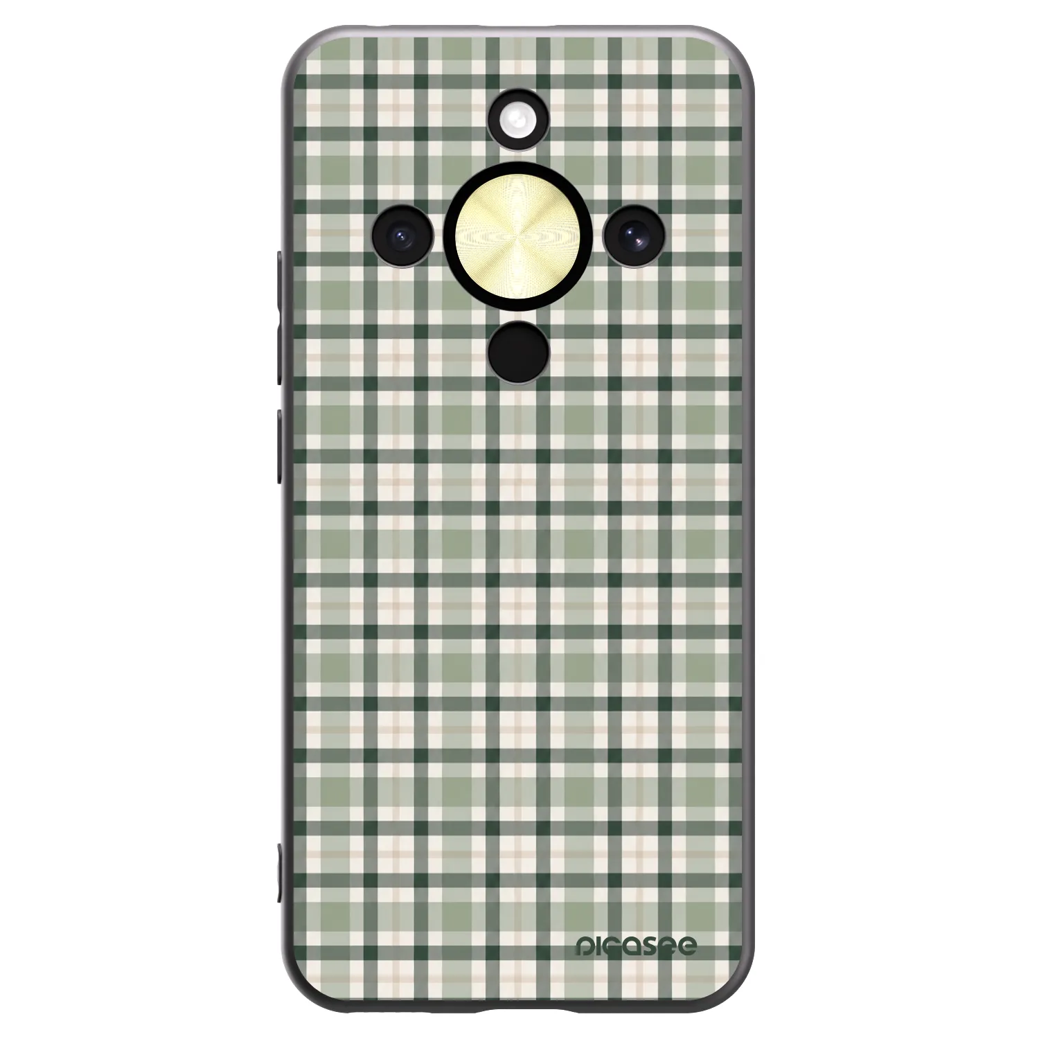 Picasee crna silikonska maskica za Honor Magic8 Lite 5G - Sage Tartan