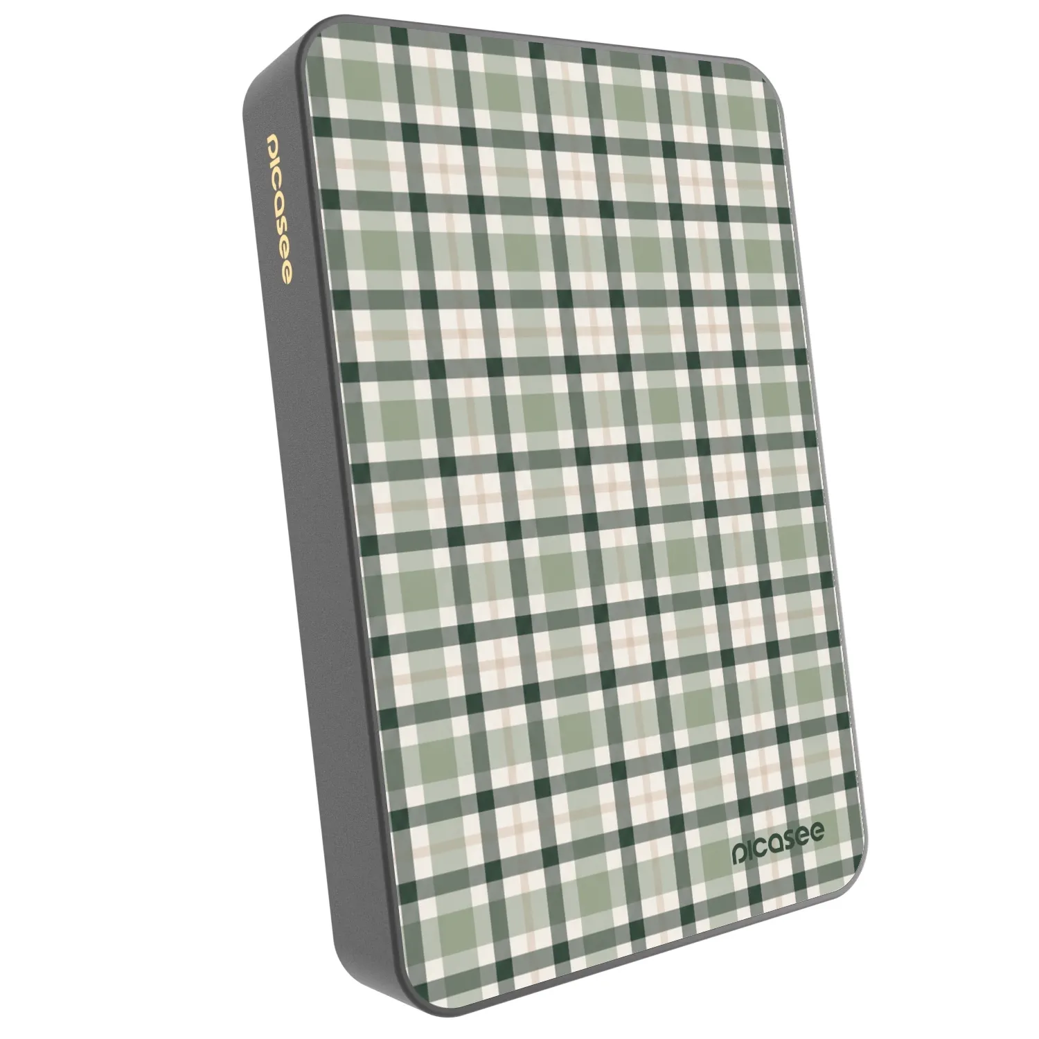 Picasee Prijenosni punjač s MagSafe 10 000 mAh Sivo - Sage Tartan