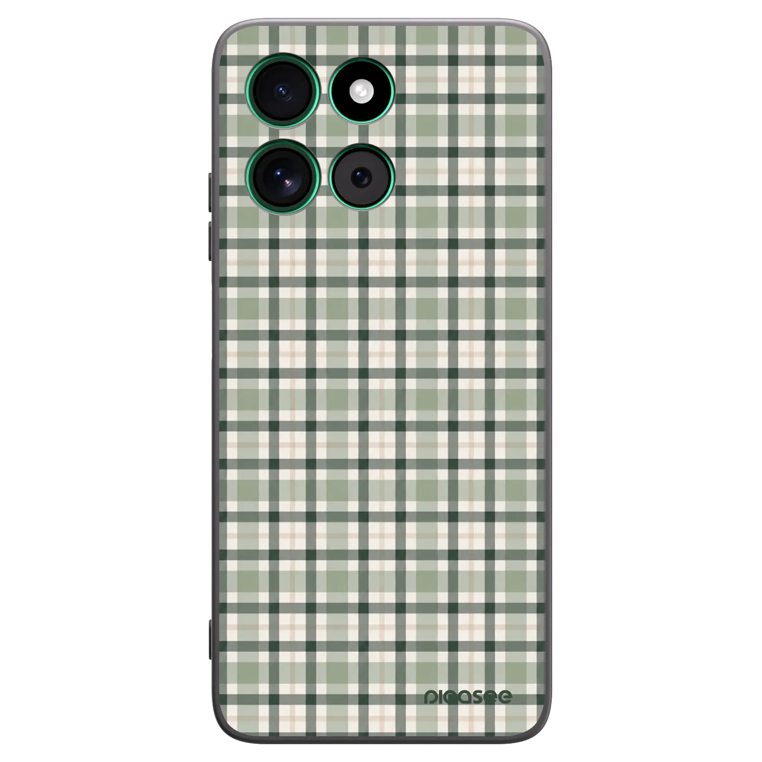 Picasee crna silikonska maskica za Motorola Moto G57 Power - Sage Tartan