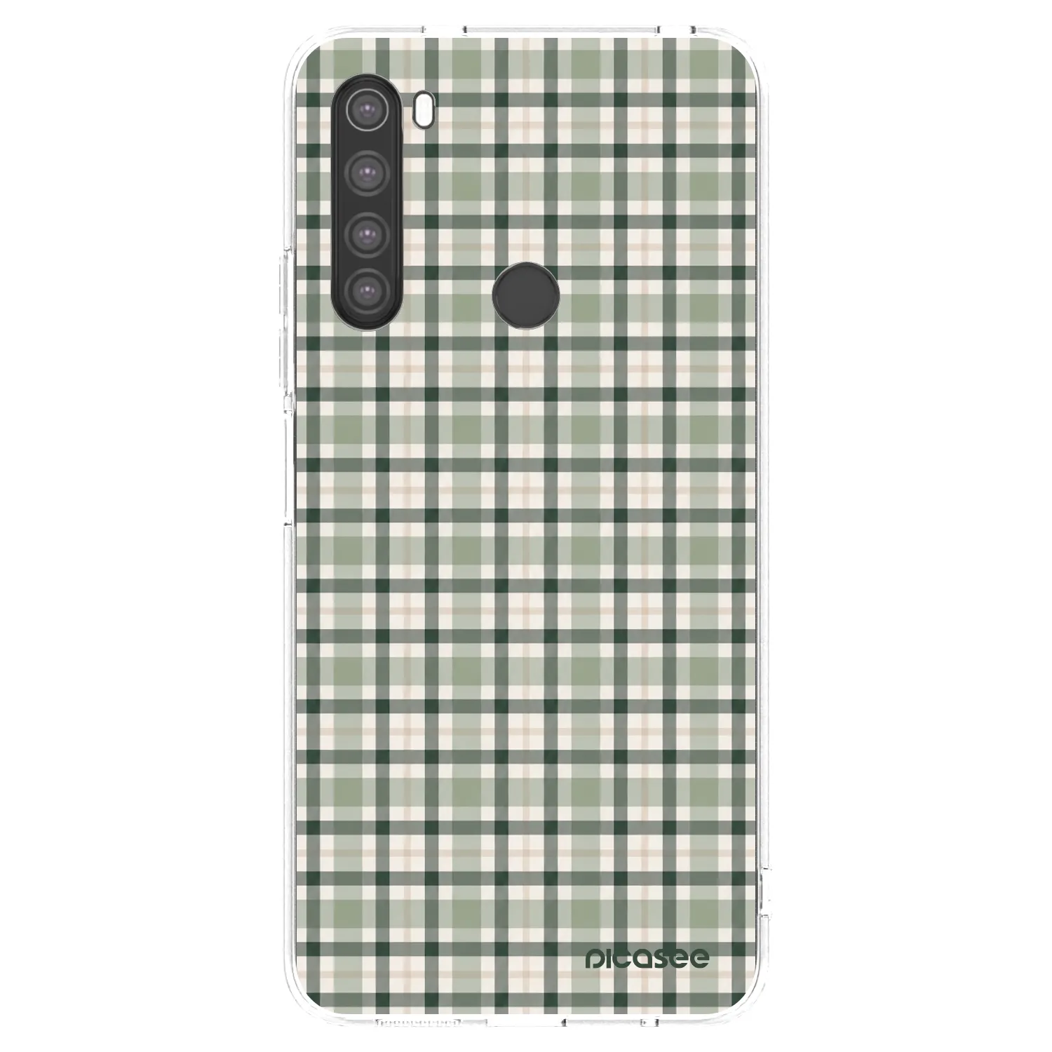 Picasee silikonska prozirna maskica za Xiaomi Redmi Note 8 - Sage Tartan