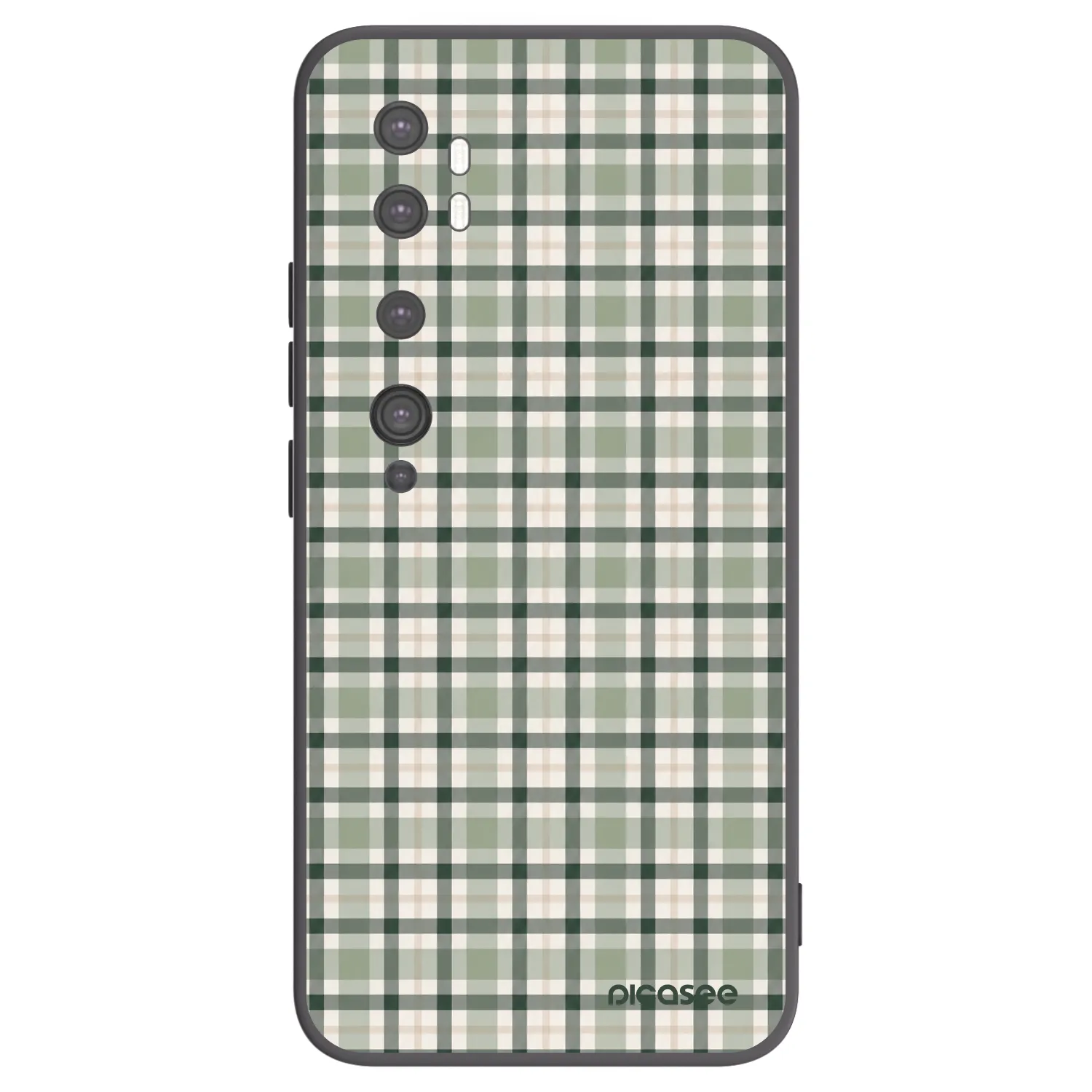 Picasee crna silikonska maskica za Xiaomi Mi Note 10 (Pro) - Sage Tartan