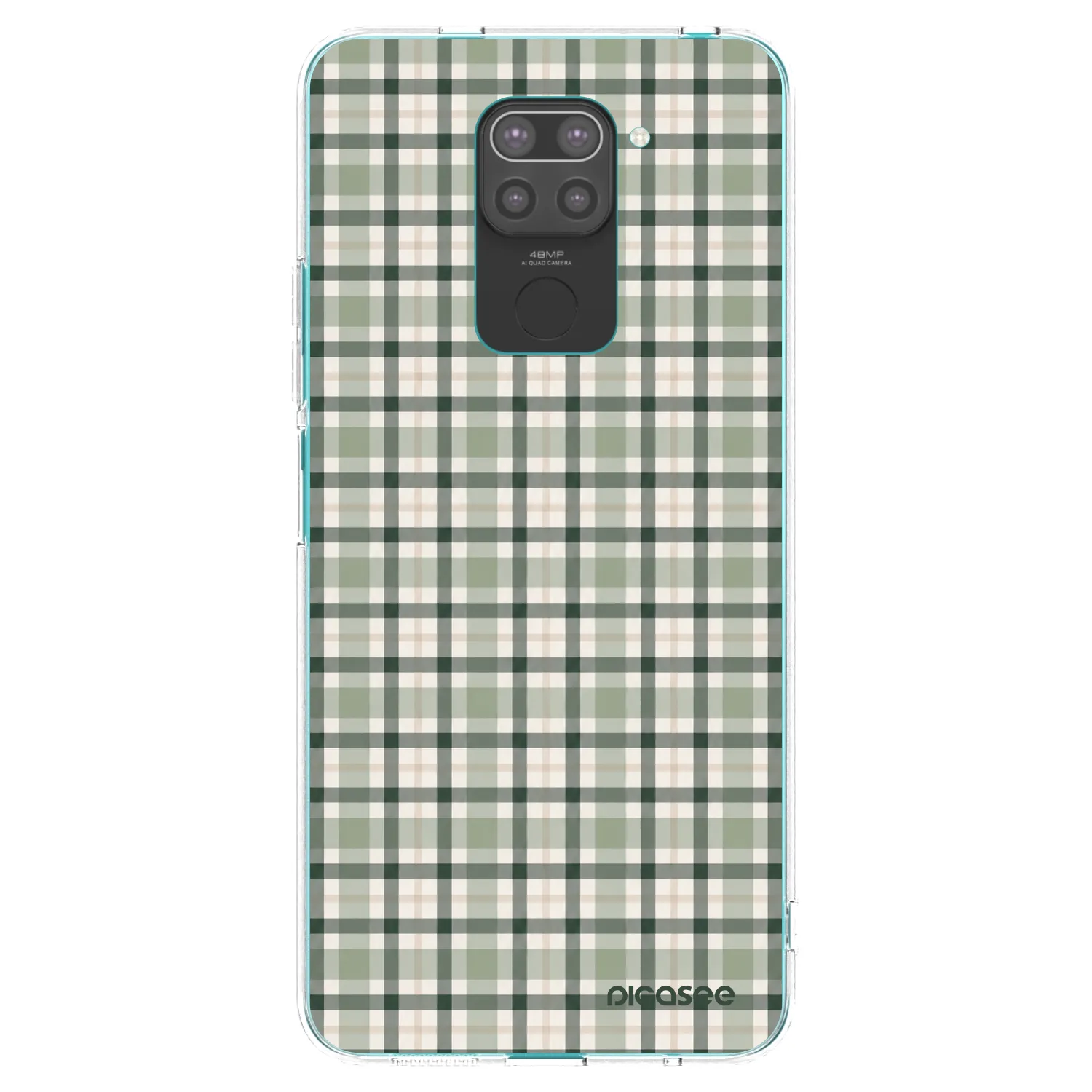 Picasee crna silikonska maskica za Xiaomi Redmi Note 9 - Sage Tartan
