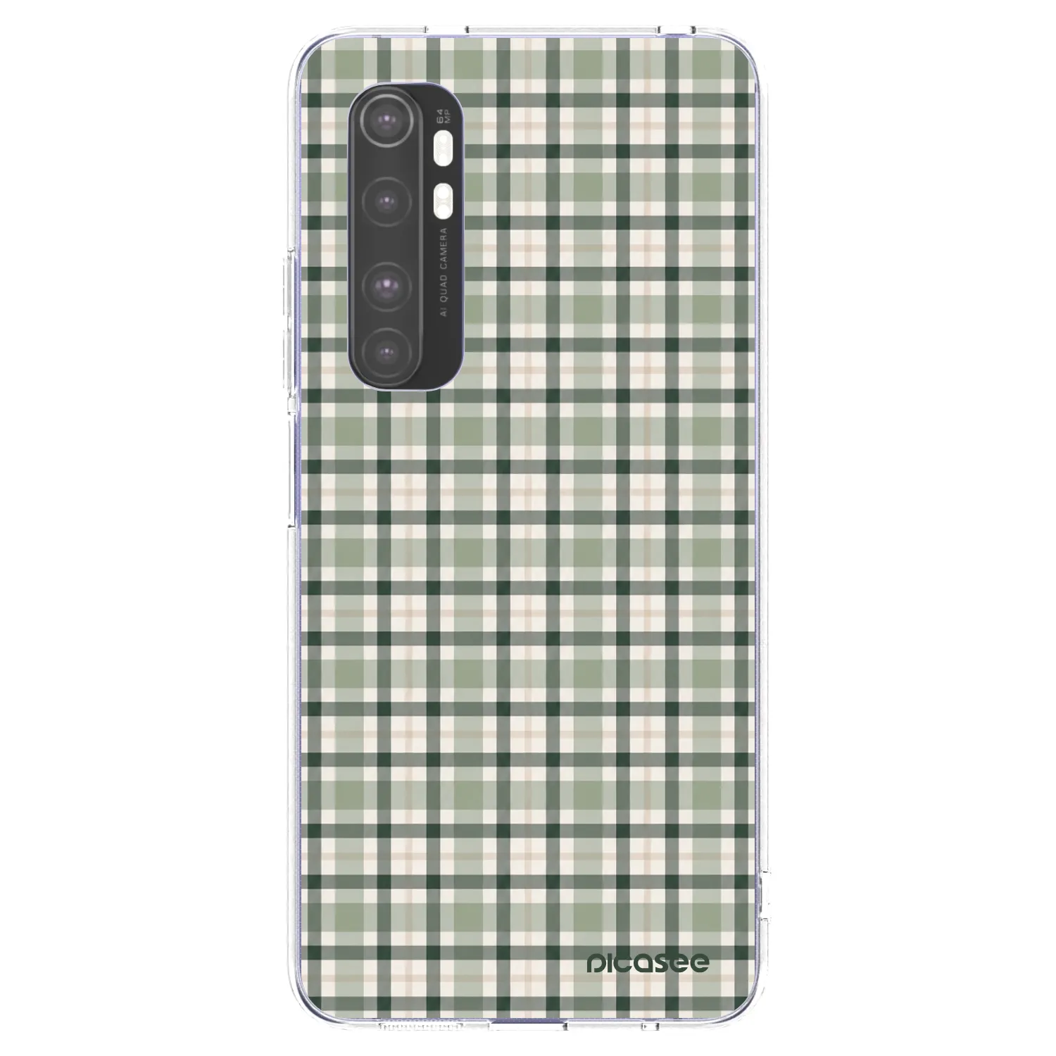 Picasee silikonska prozirna maskica za Xiaomi Mi Note 10 Lite - Sage Tartan
