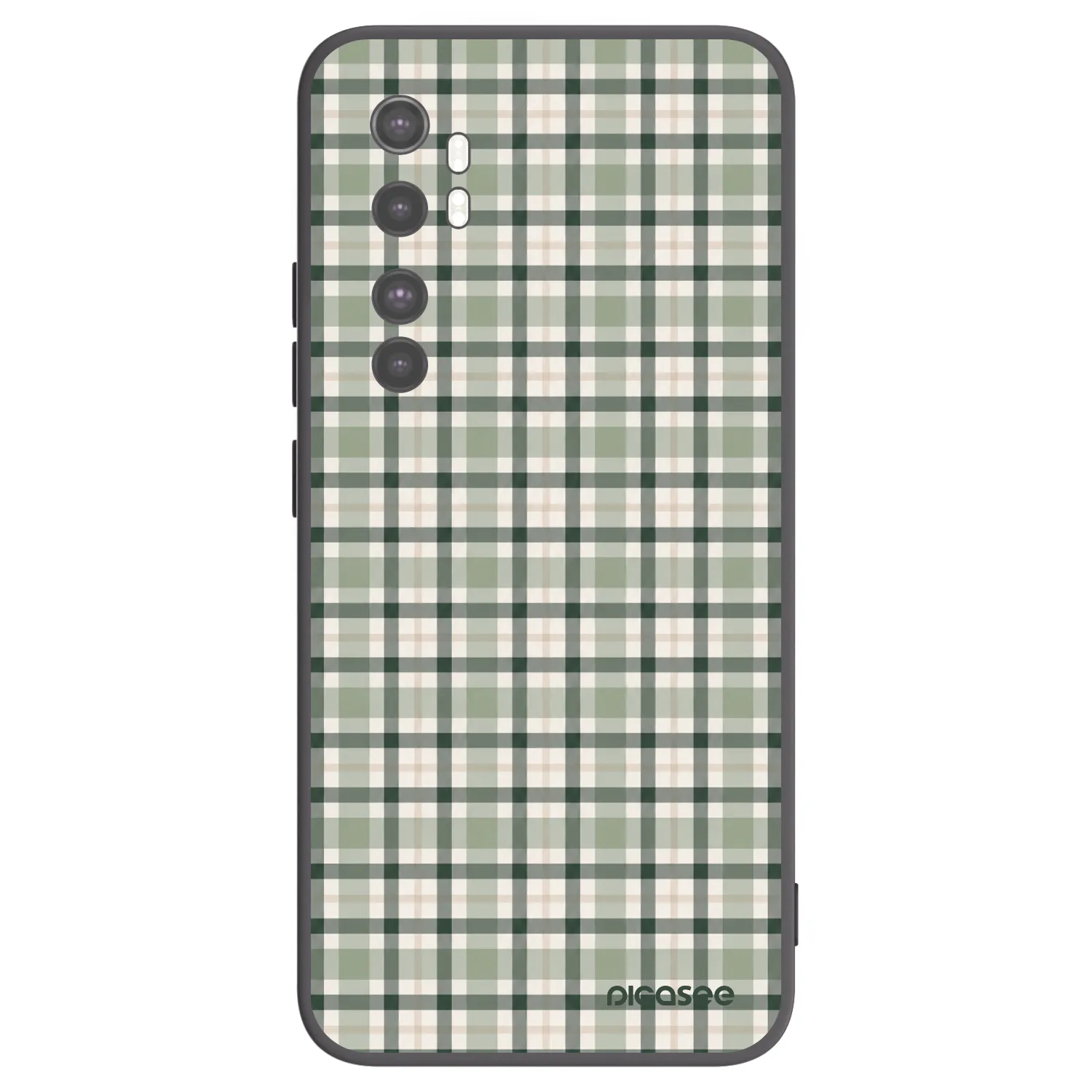 Picasee crna silikonska maskica za Xiaomi Mi Note 10 Lite - Sage Tartan