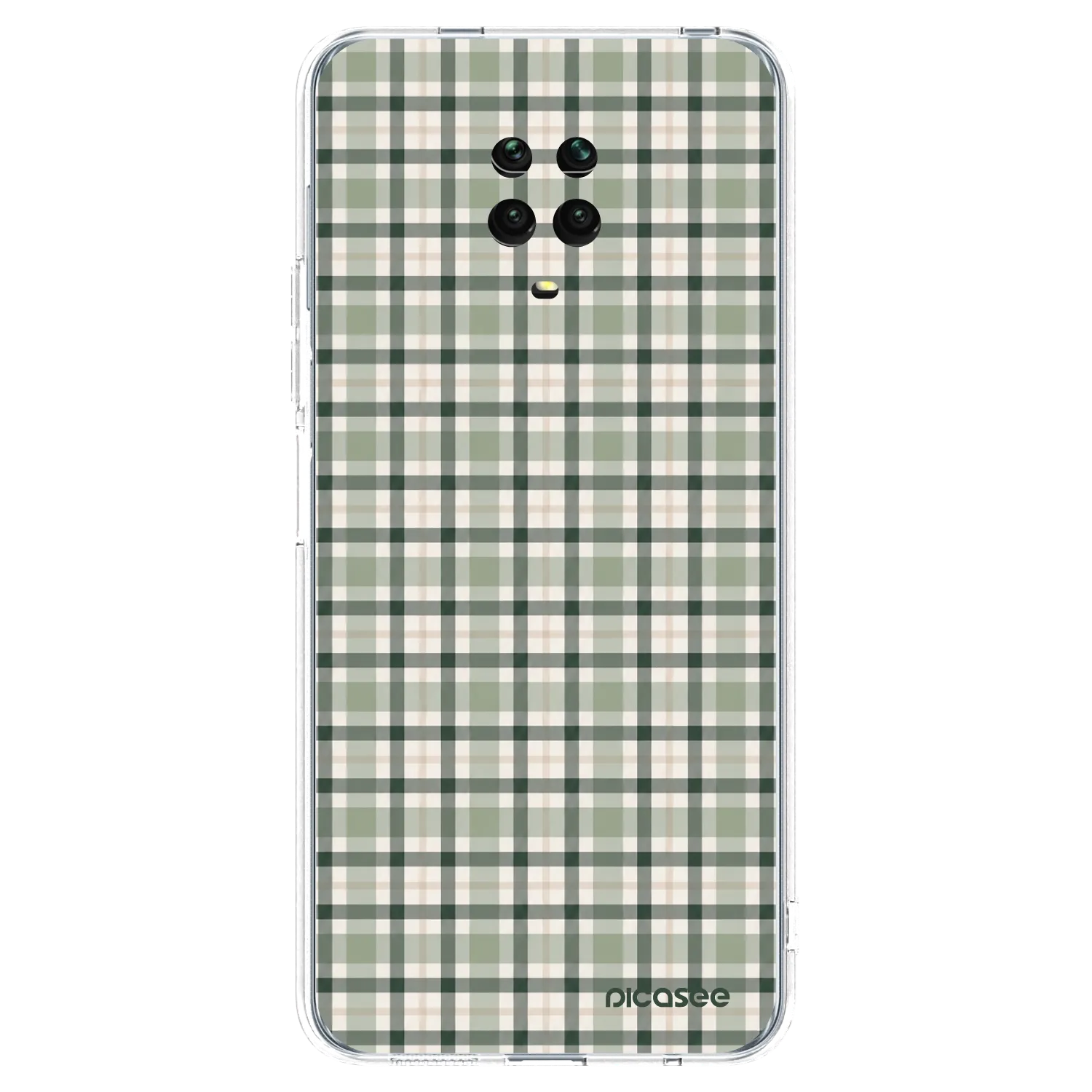 Picasee silikonska prozirna maskica za Xiaomi Redmi Note 9S - Sage Tartan