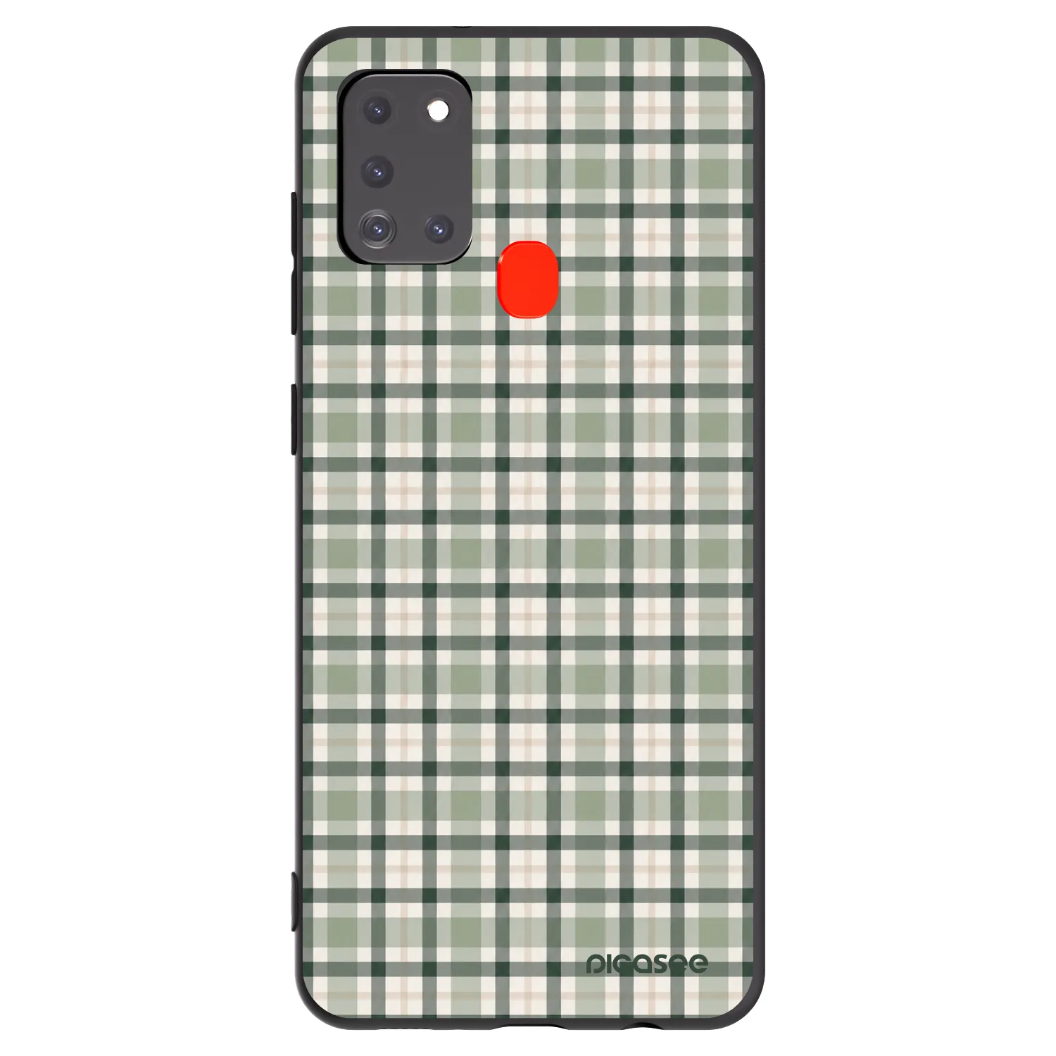 Picasee crna silikonska maskica za Samsung Galaxy A21s - Sage Tartan