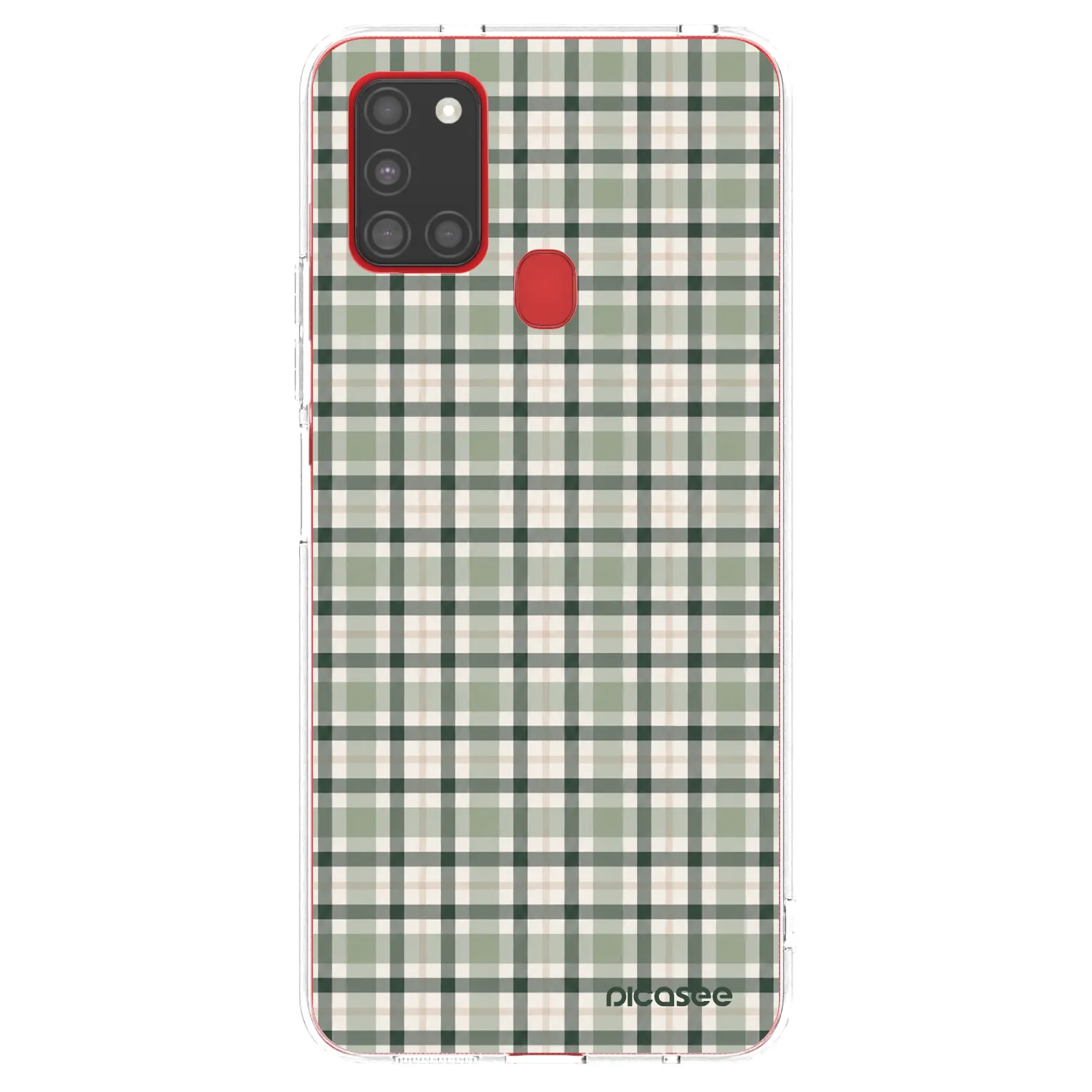 Picasee silikonska prozirna maskica za Samsung Galaxy A21s - Sage Tartan