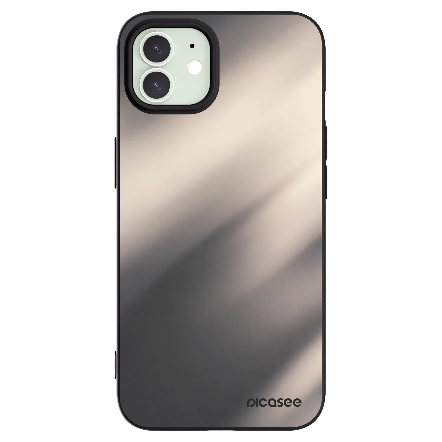 Picasee crna silikonska maskica za Apple iPhone 12 - Smoky Beige
