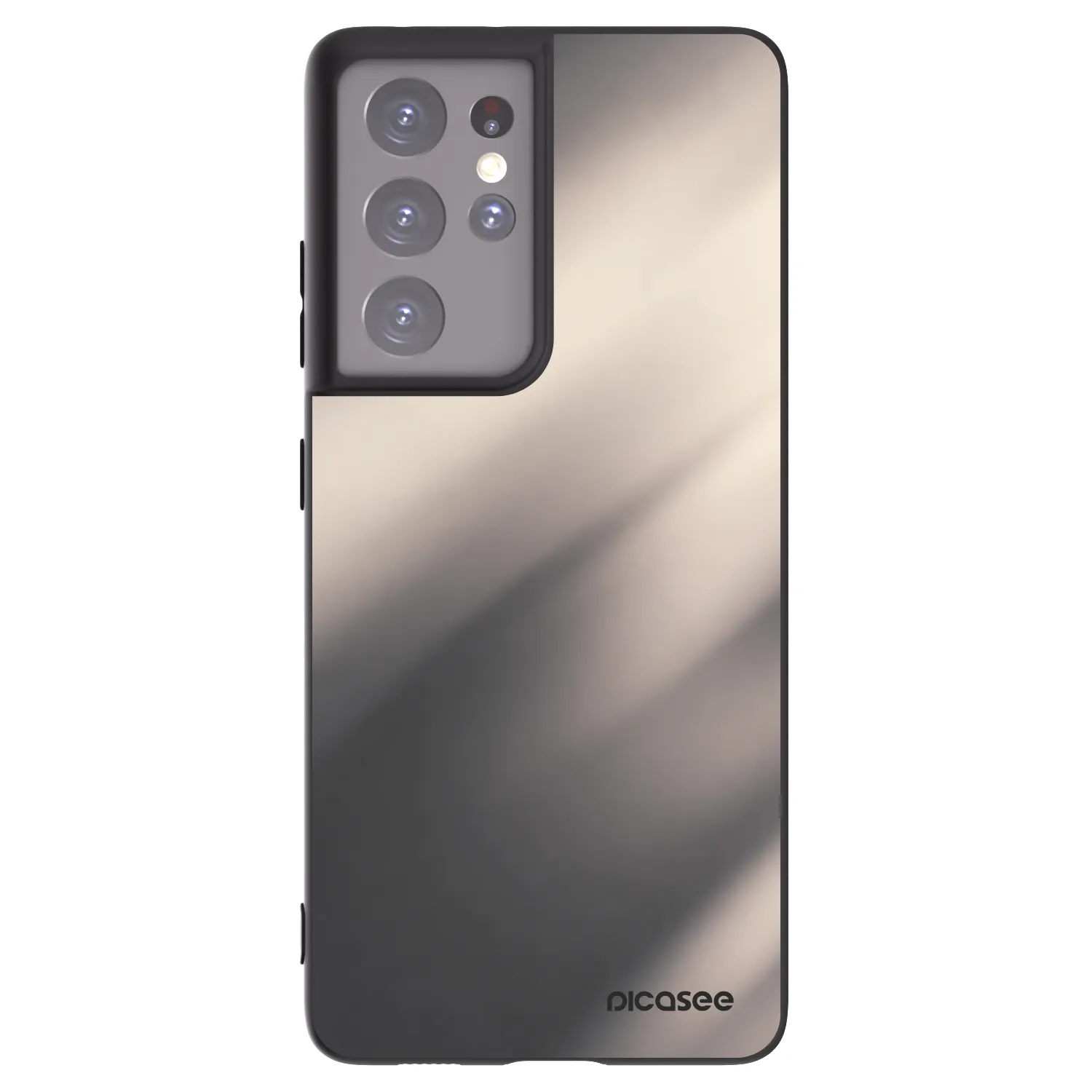 Picasee crna silikonska maskica za Samsung Galaxy S21 Ultra 5G G998B - Smoky Beige