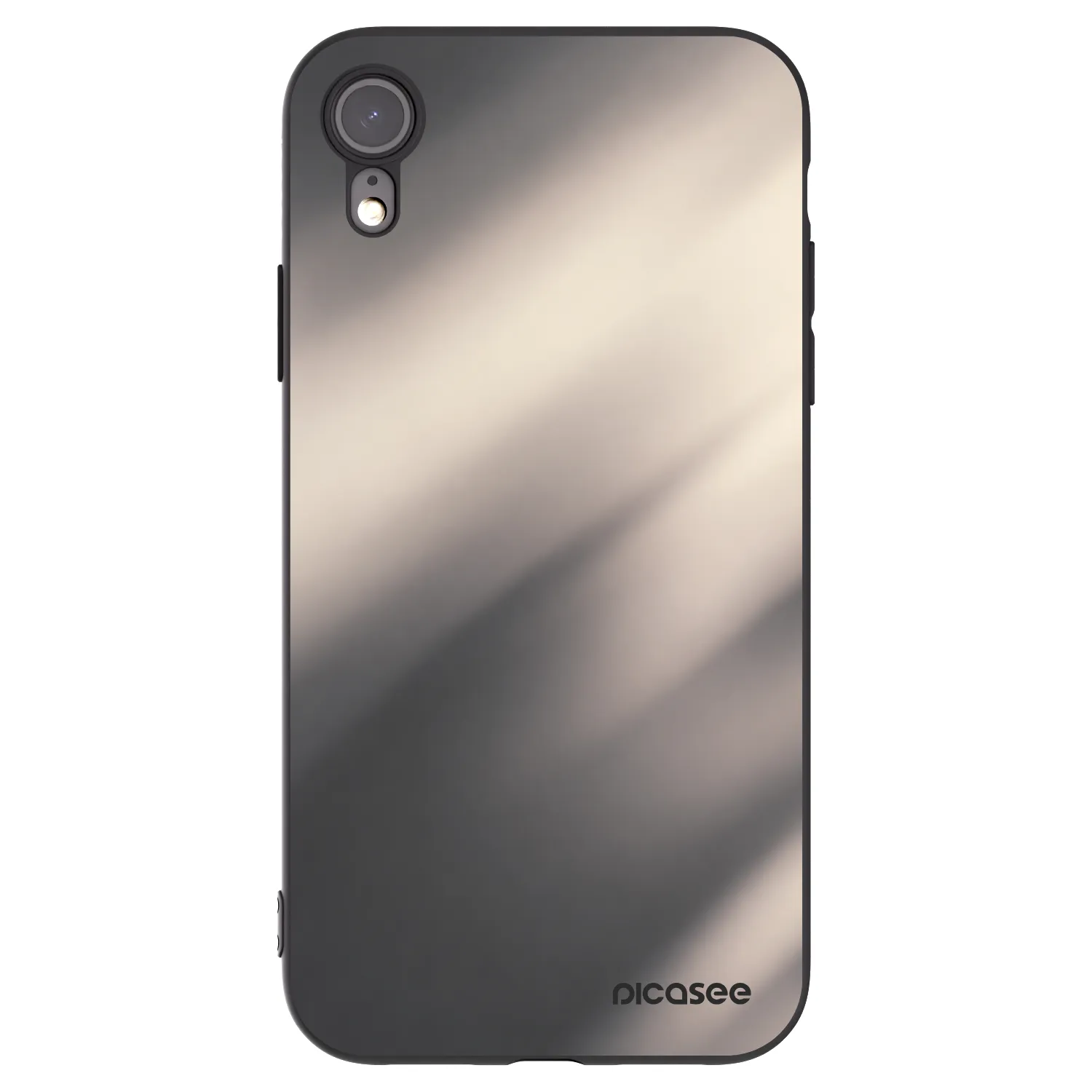 Picasee crna silikonska maskica za Apple iPhone XR - Smoky Beige
